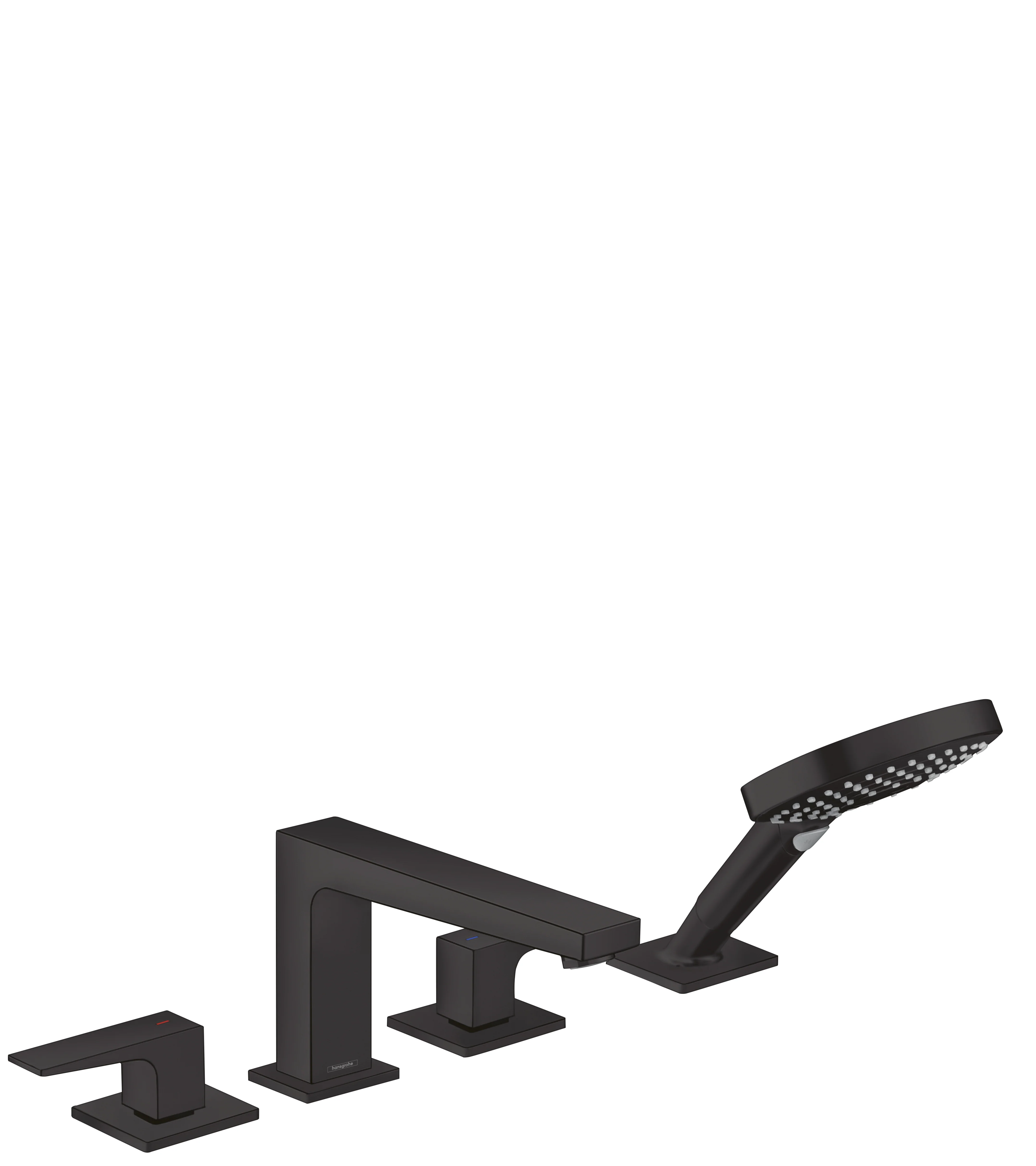 hansgrohe Metropol 4-Hole Roman Tub Set Trim with Lever Handles and 1.75 GPM Handshower - Image 4