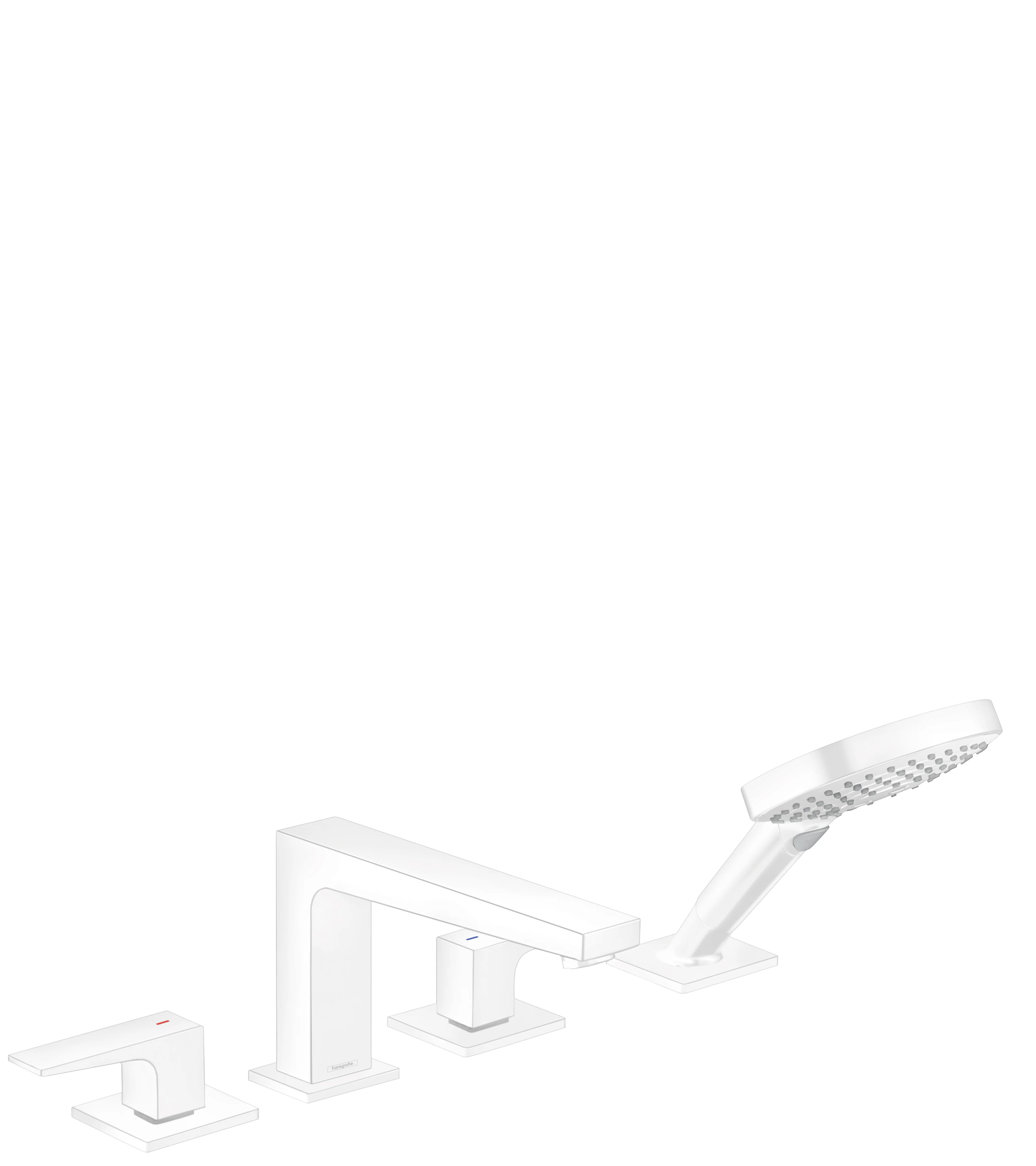 hansgrohe Metropol 4-Hole Roman Tub Set Trim with Lever Handles and 1.75 GPM Handshower - Image 5