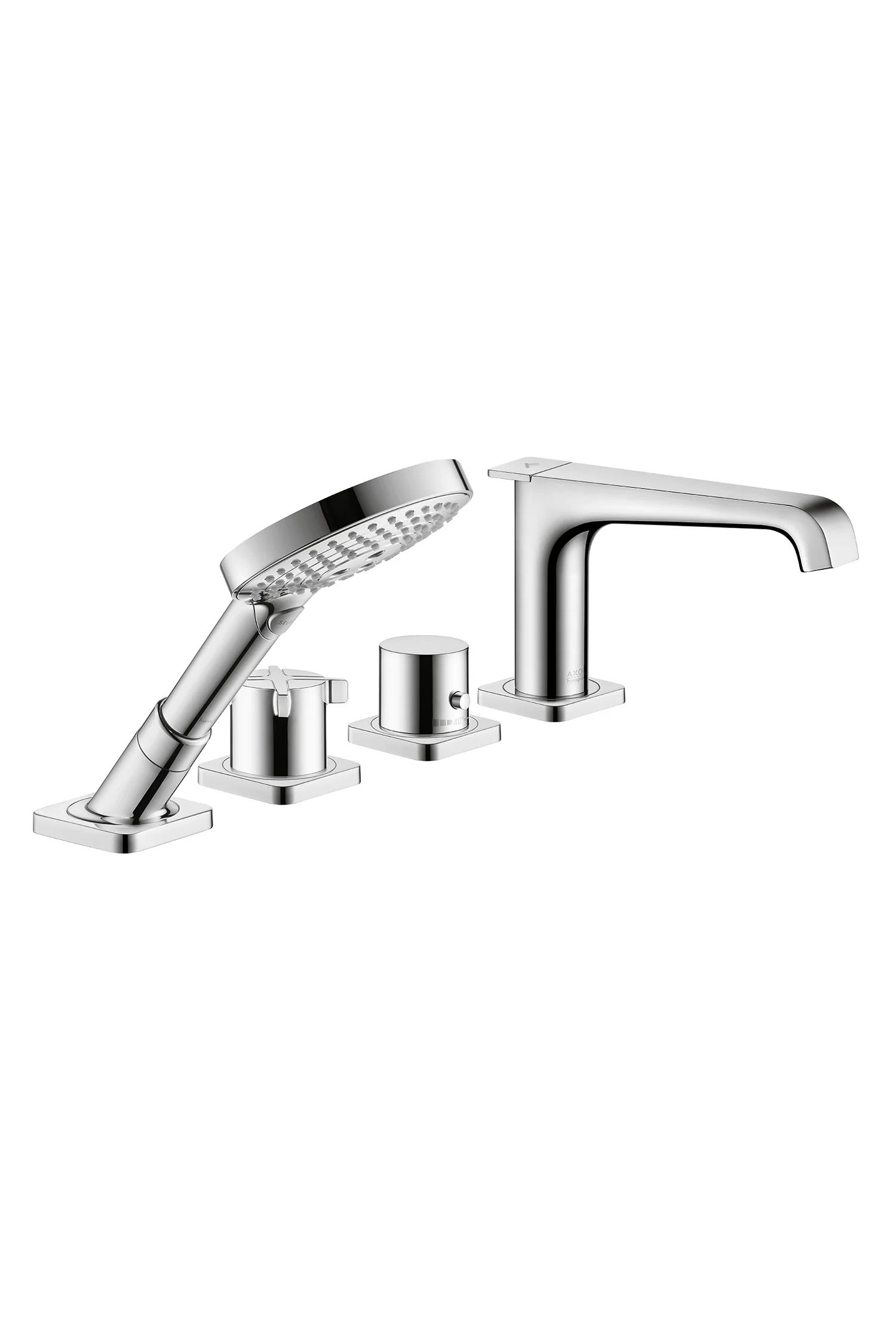 AXOR Citterio E 4-Hole Thermostatic Roman Tub Set Trim with 1.75 GPM Handshower