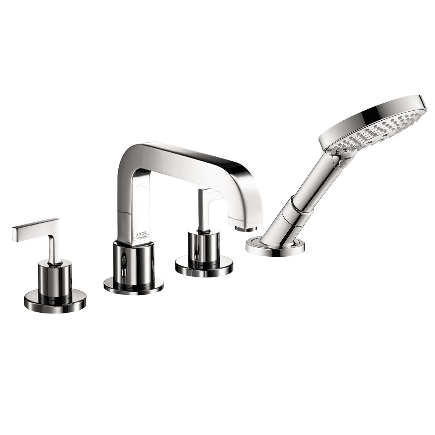 AXOR Citterio 4-Hole Roman Tub Set Trim with Lever Handles and 1.75 GPM Handshower