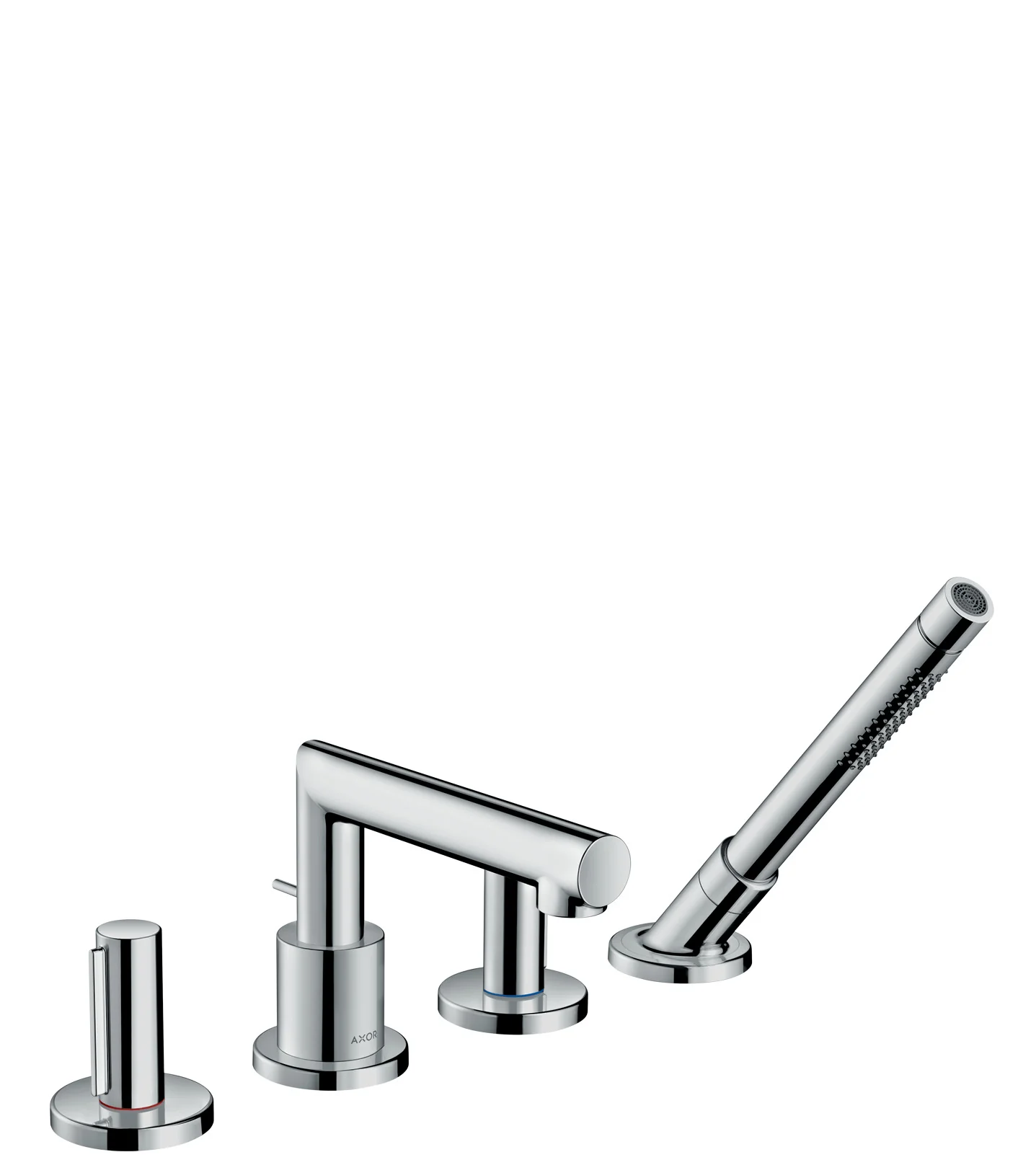AXOR Uno 4-Hole Roman Tub Set Trim with Zero Handles and 1.75 GPM Handshower