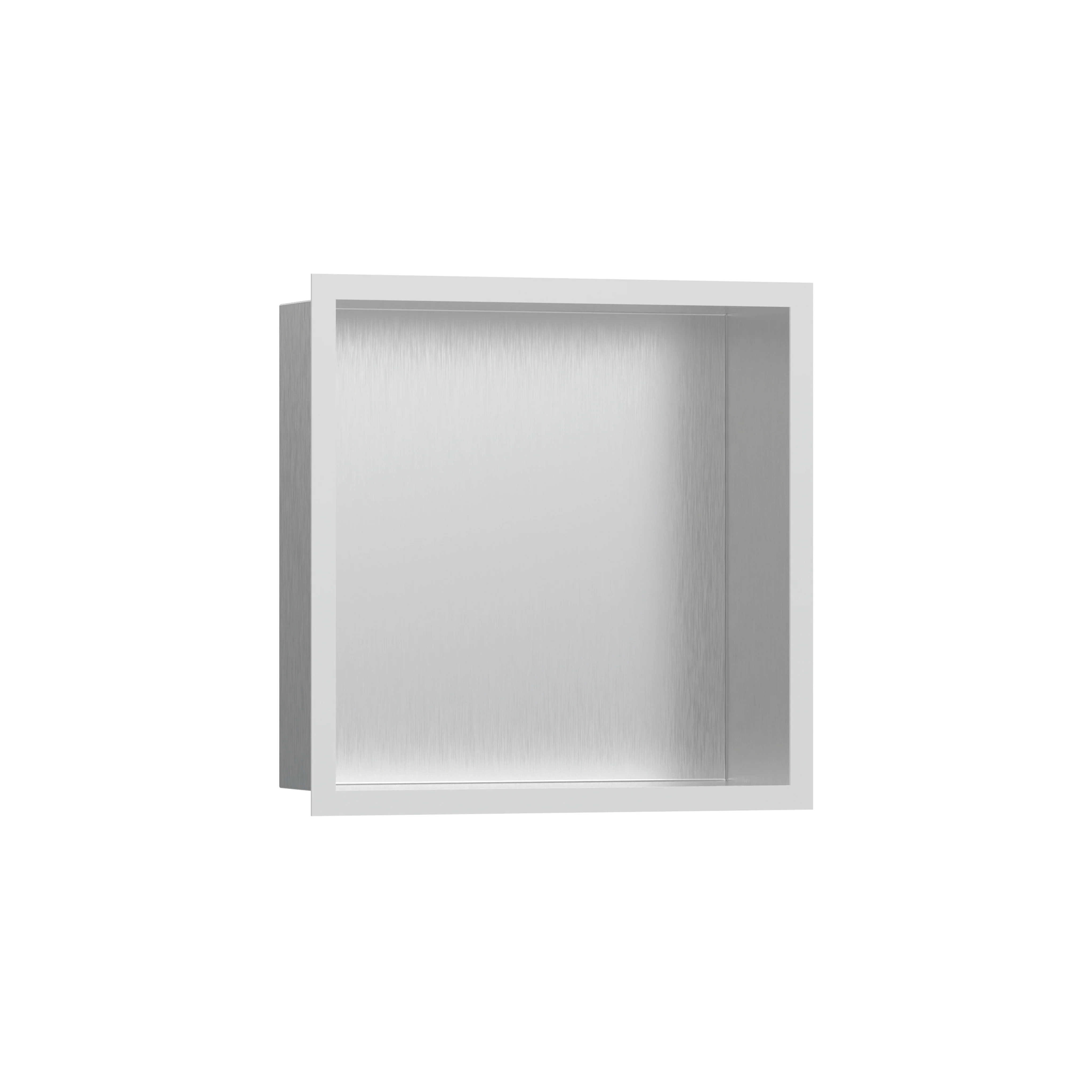 hansgrohe XtraStoris Individual Wall Niche Brushed Stainless Steel with Design Frame 12"x 12"x 4" - Image 4
