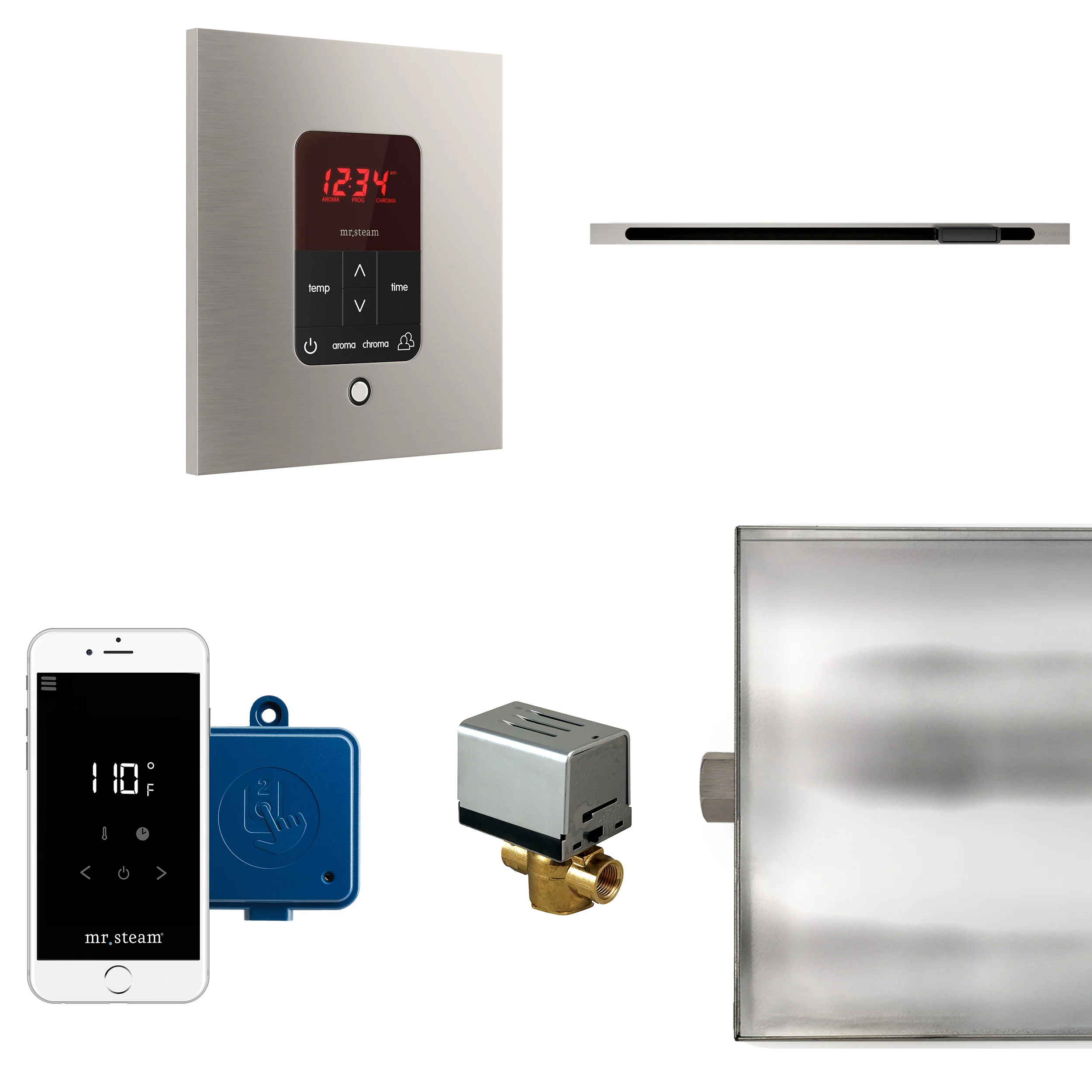 Mr. Steam BTLRL1SBN MS Butler® Linear Square in Brushed Nickel