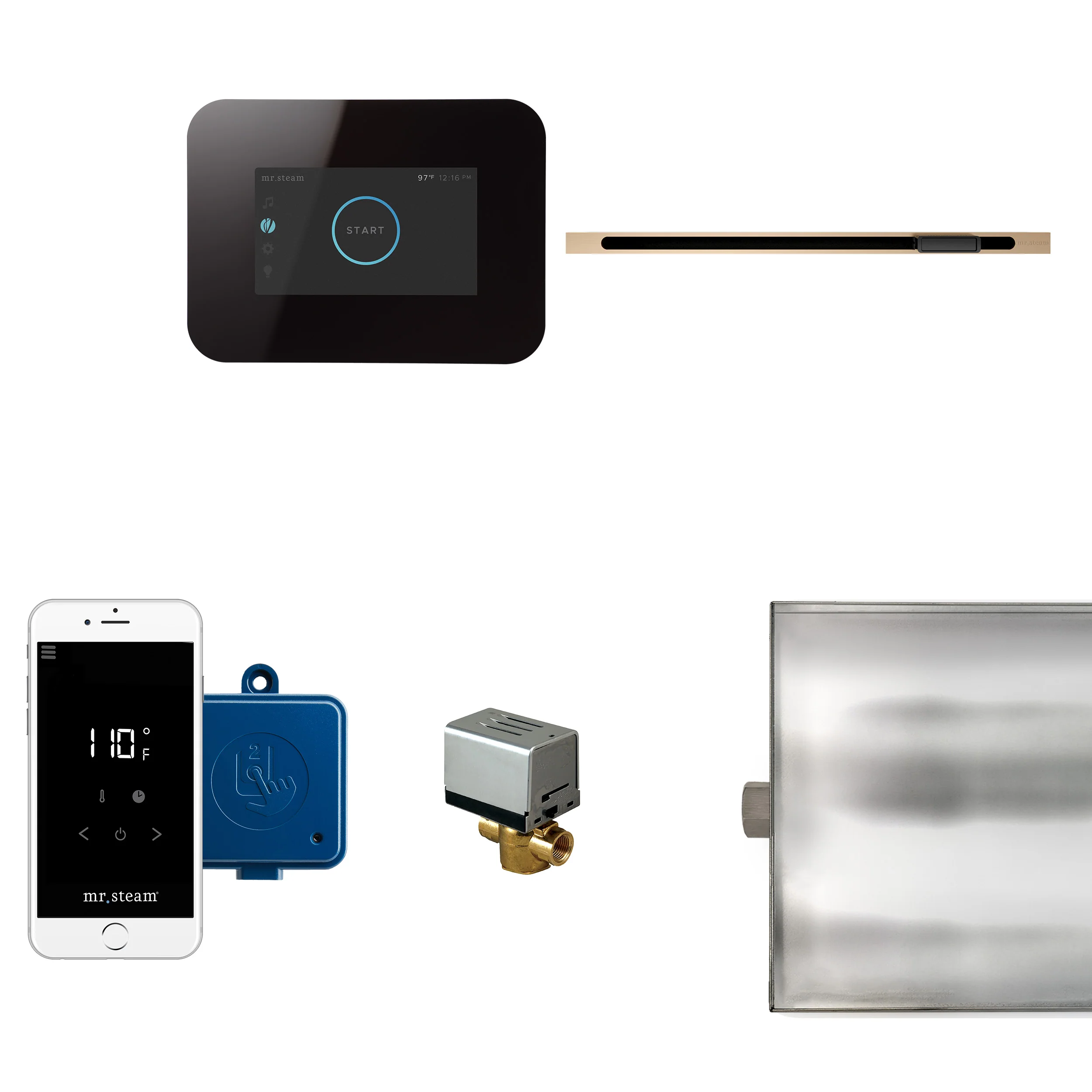 mr. steam HOMEWIZARD-WH Home Automation Steam System With Interface Module And Remote Control Fob For MS, MSSUPER, and MAX Residential Generators in White