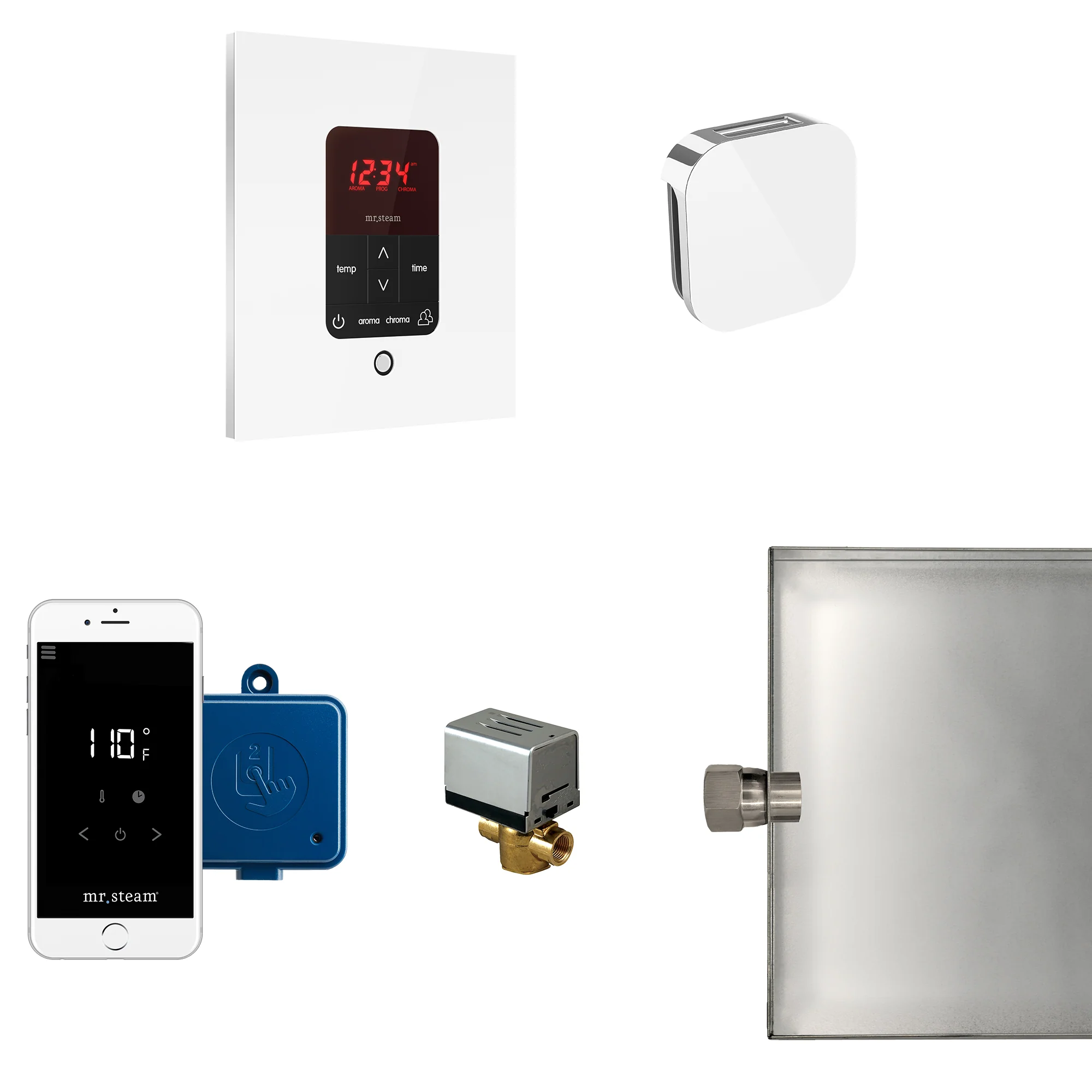 mr. steam MSBUTLER1RD-WH Butler® Steam Generator Control Kit / Package in Round White - Image 11