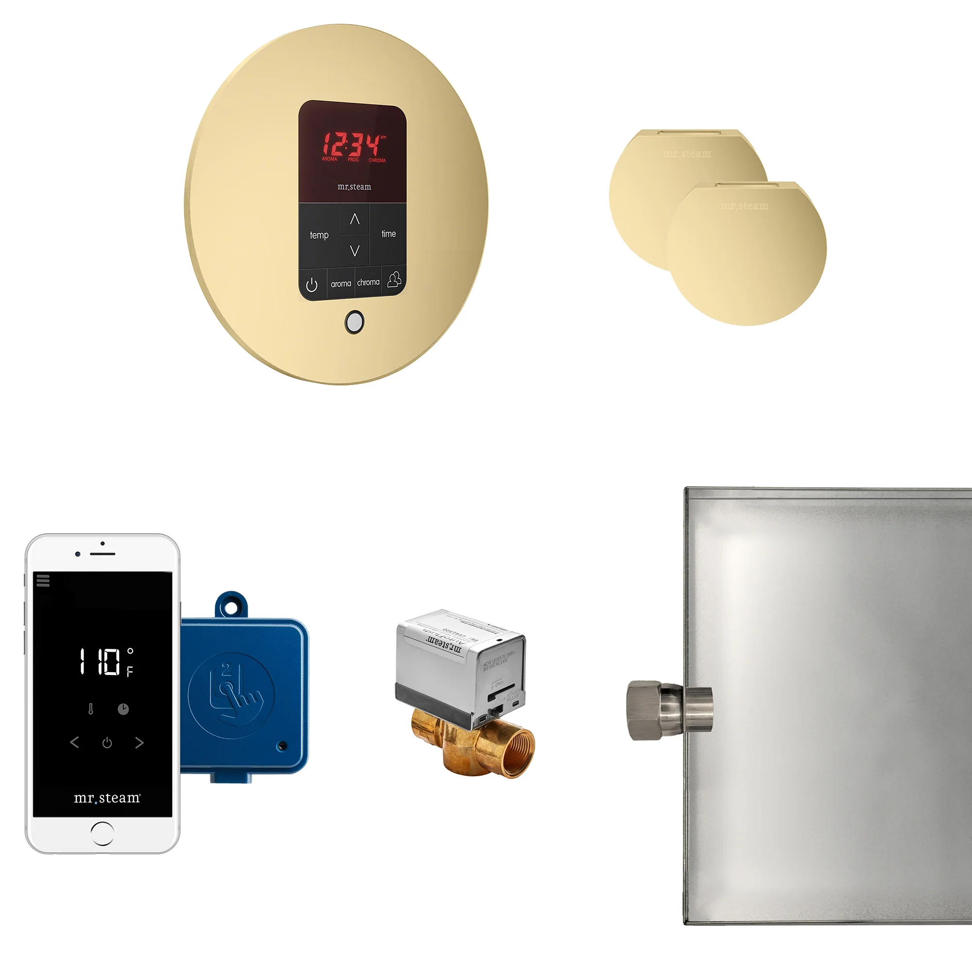 mr. steam MSBUTLER1SQ-WH Butler® Steam Generator Control Kit / Package in Square White - Image 10