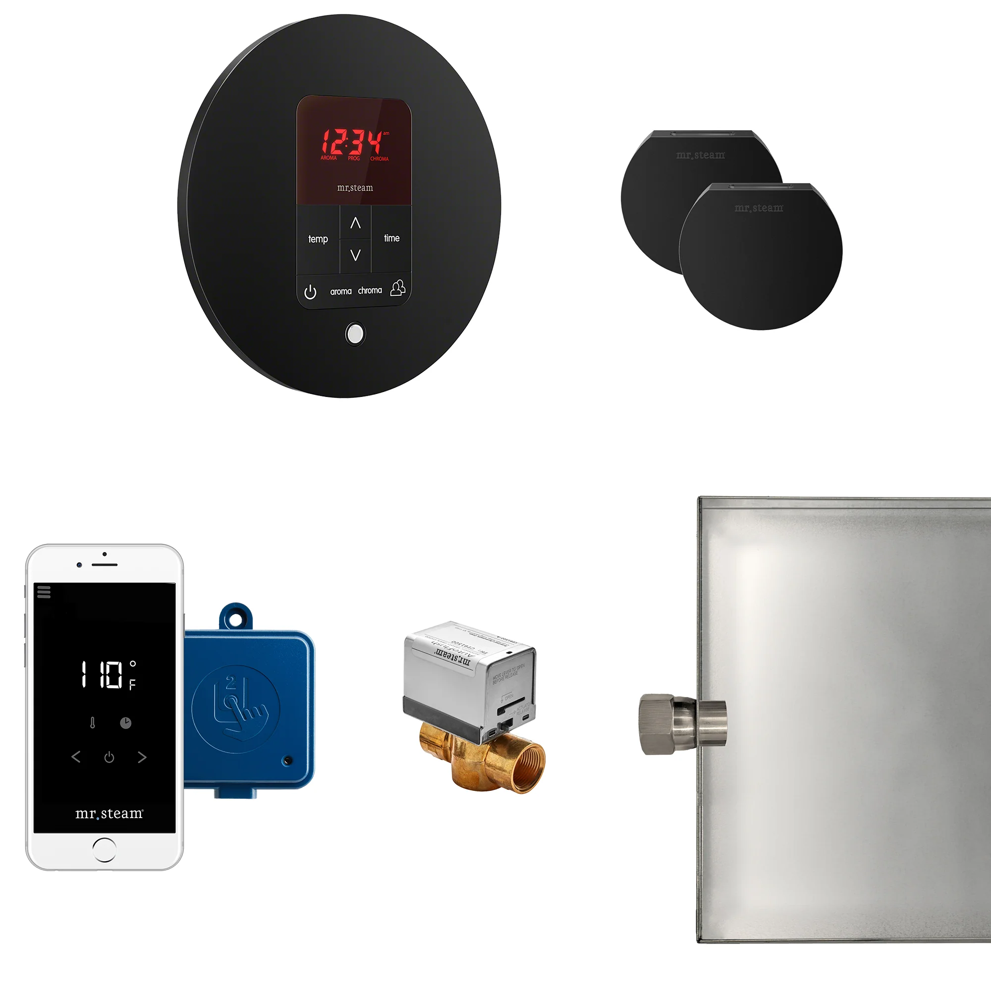 mr. steam MSBUTLER1SQ-WH Butler® Steam Generator Control Kit / Package in Square White - Image 4