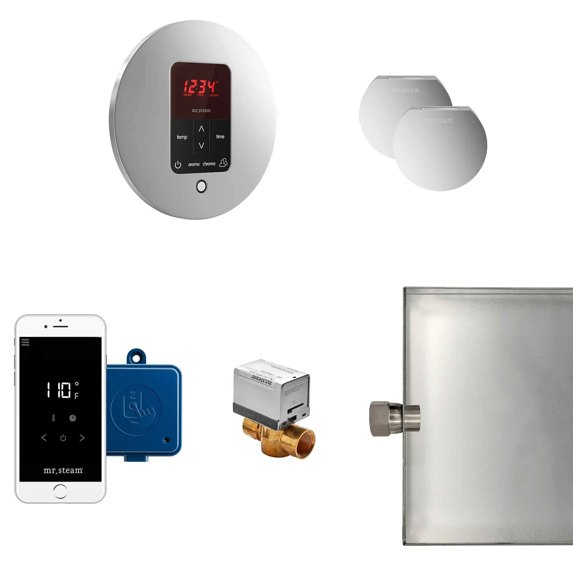 mr. steam MSBUTLER1SQ-WH Butler® Steam Generator Control Kit / Package in Square White - Image 7