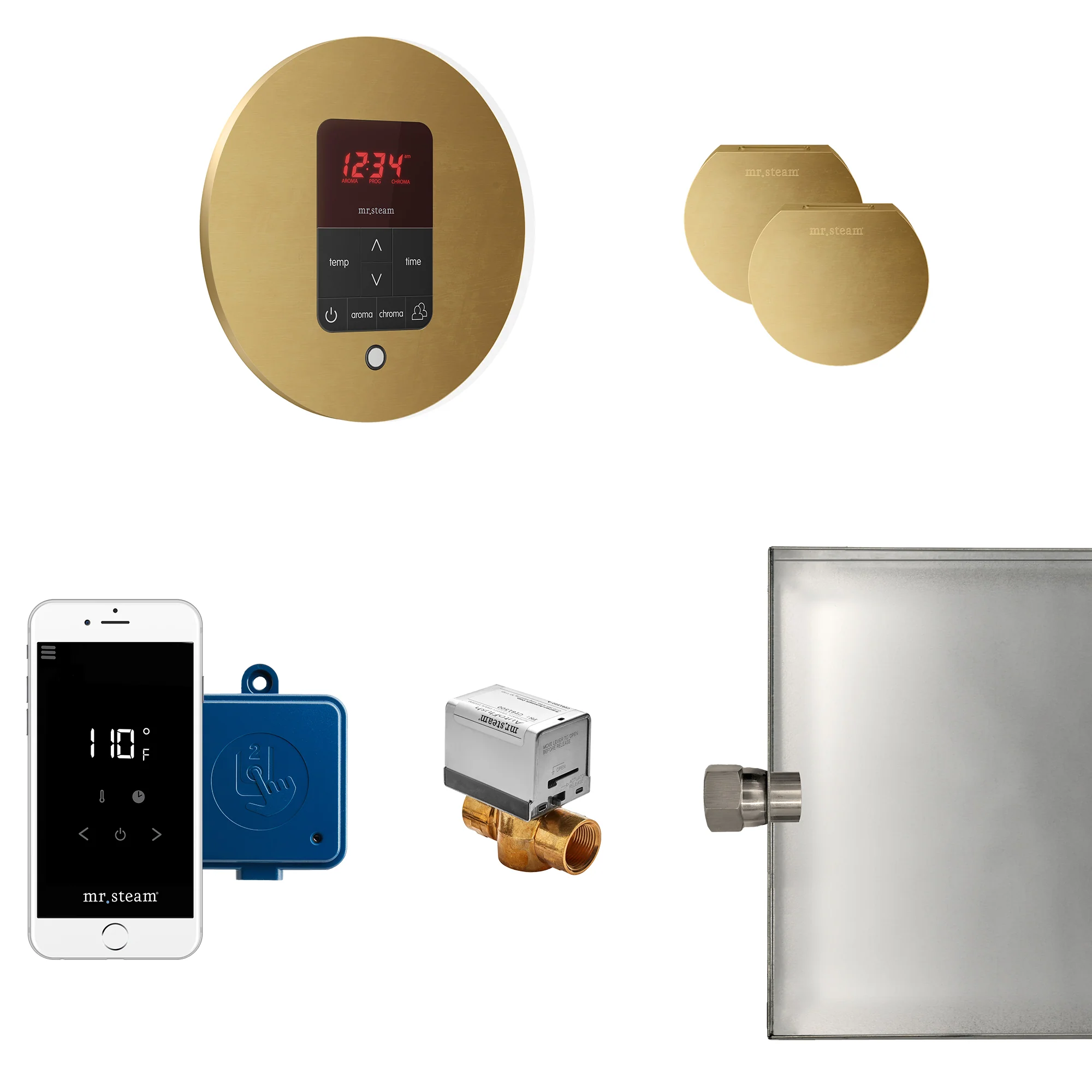 mr. steam MSBUTLER1SQ-WH Butler® Steam Generator Control Kit / Package in Square White - Image 9