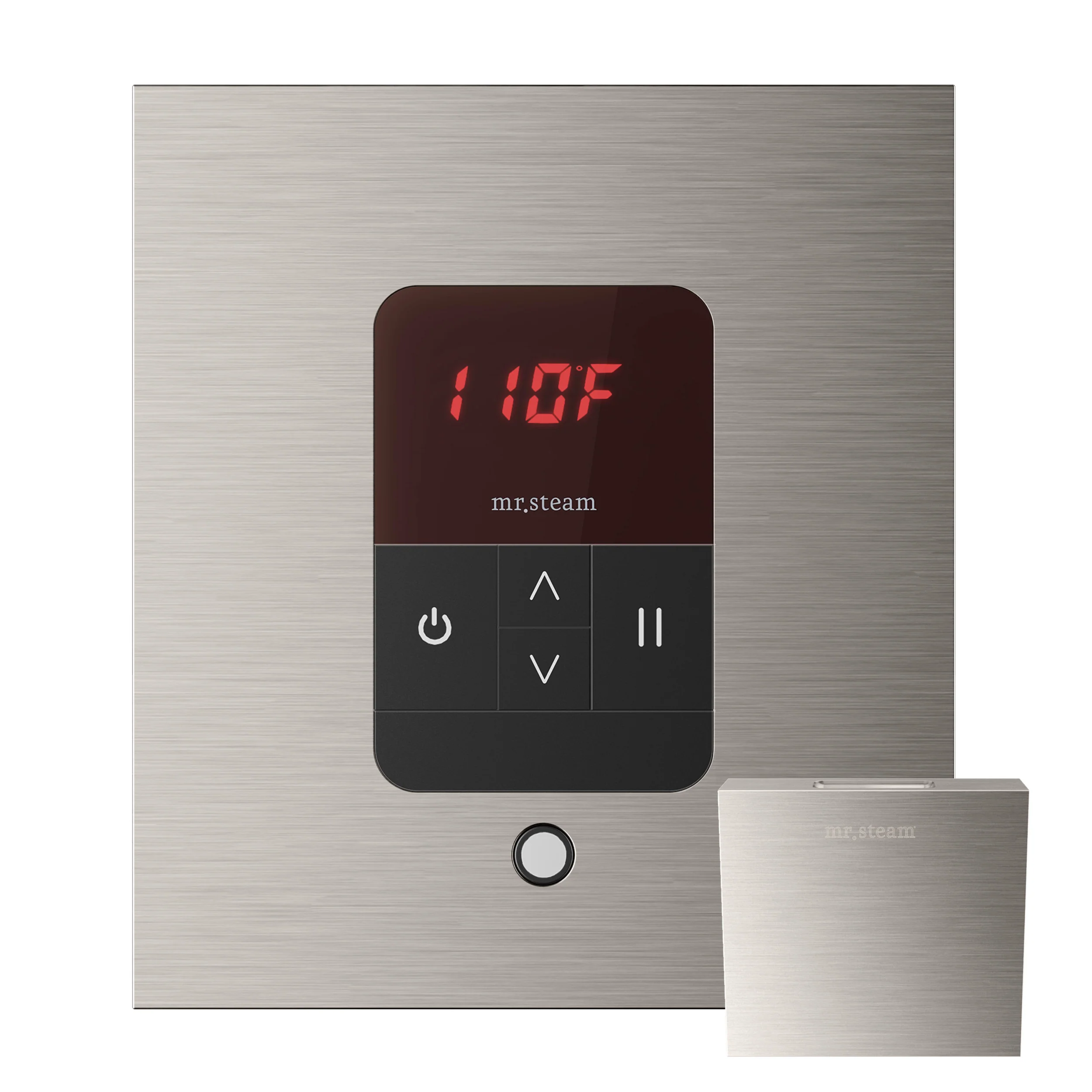 mr. steam MSITEMPORD-WH iTempo® Round Steam Shower Control in White with Polished Chrome Bezel - Image 3