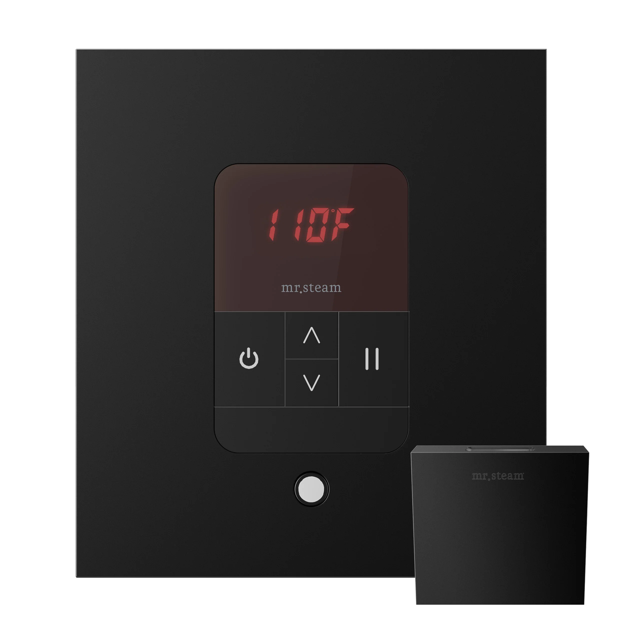 mr. steam MSITEMPORD-WH iTempo® Round Steam Shower Control in White with Polished Chrome Bezel - Image 4