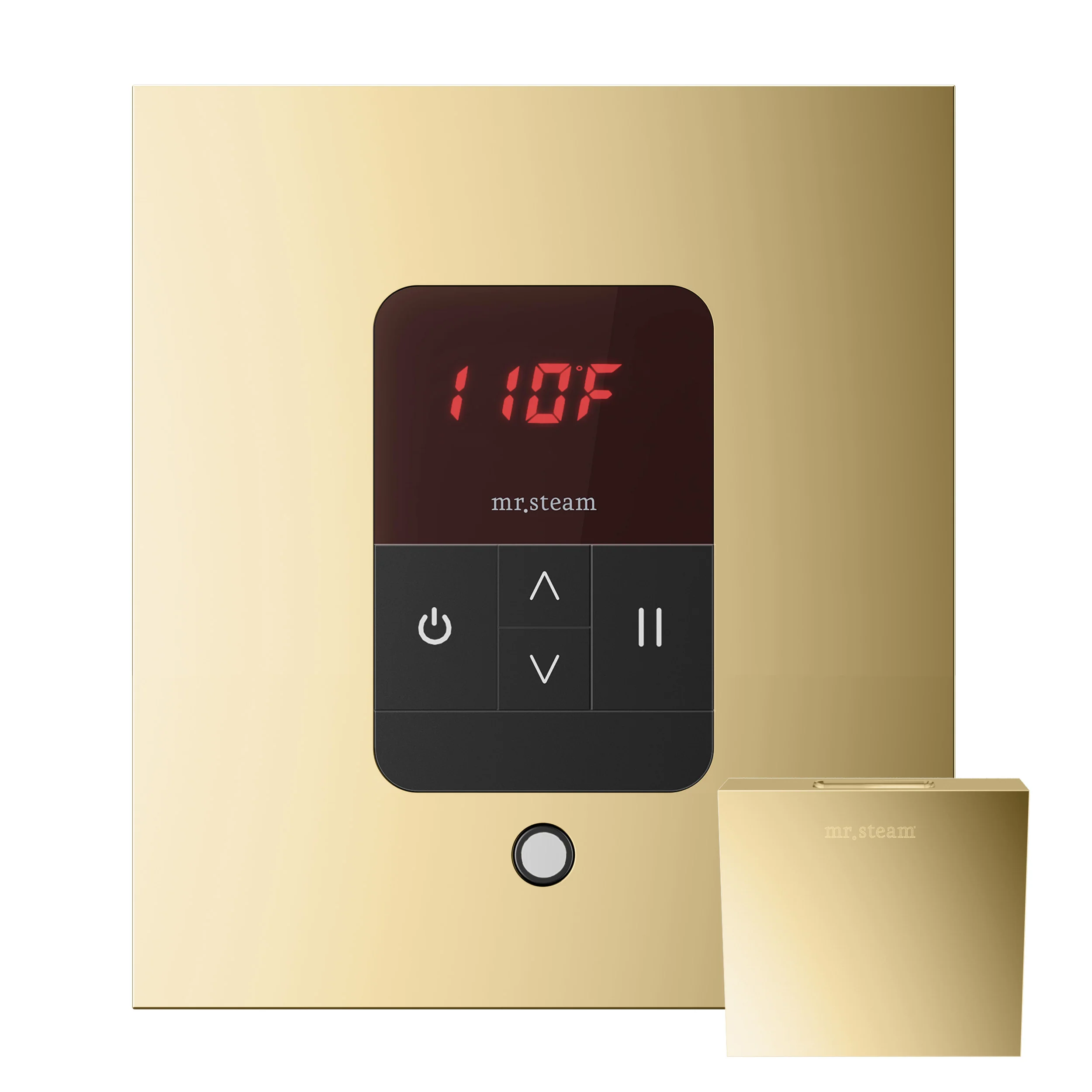 mr. steam MSITEMPORD-WH iTempo® Round Steam Shower Control in White with Polished Chrome Bezel - Image 6