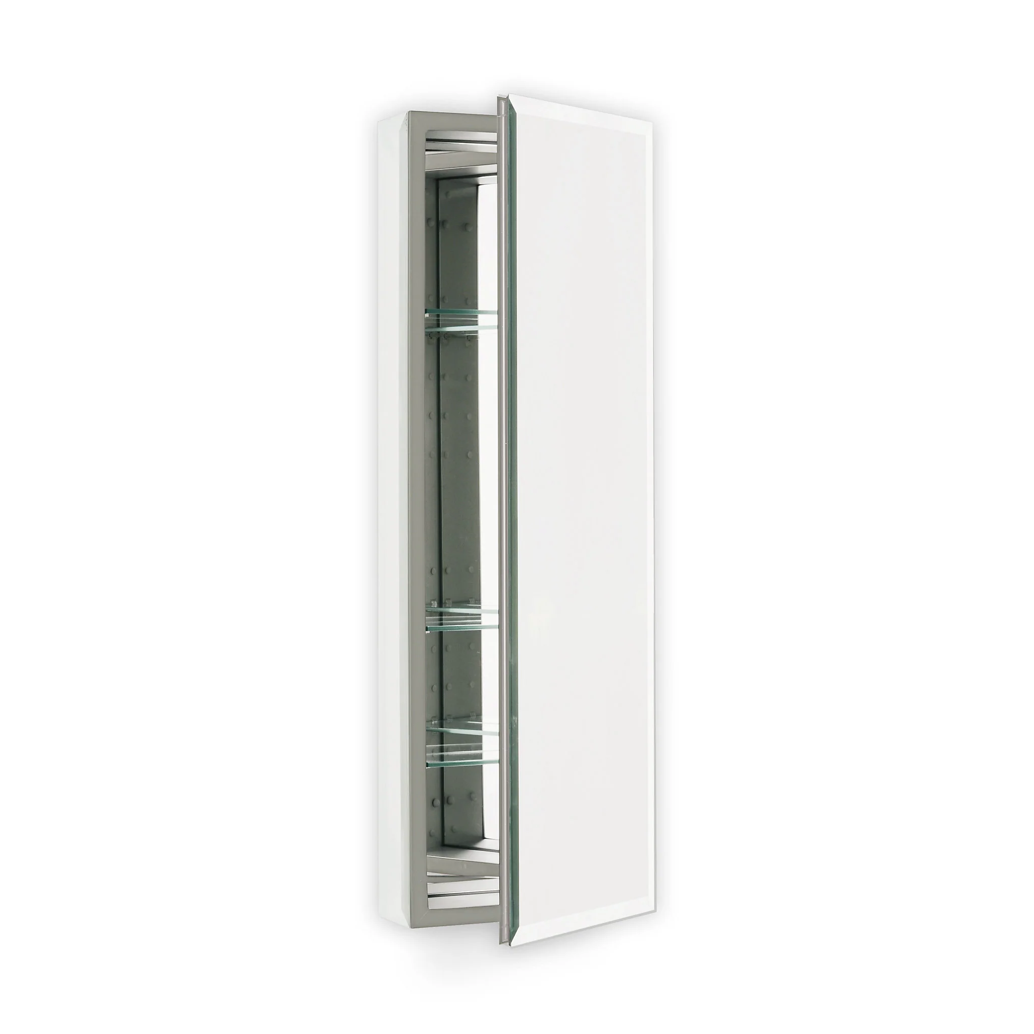 robern PLM1630GB PL Series Cabinet, 15-1/4" x 30" x 4", Flat Top, Bevel Edge, Non-Handed (Reversible), Classic Gray Interior, Non-Electric