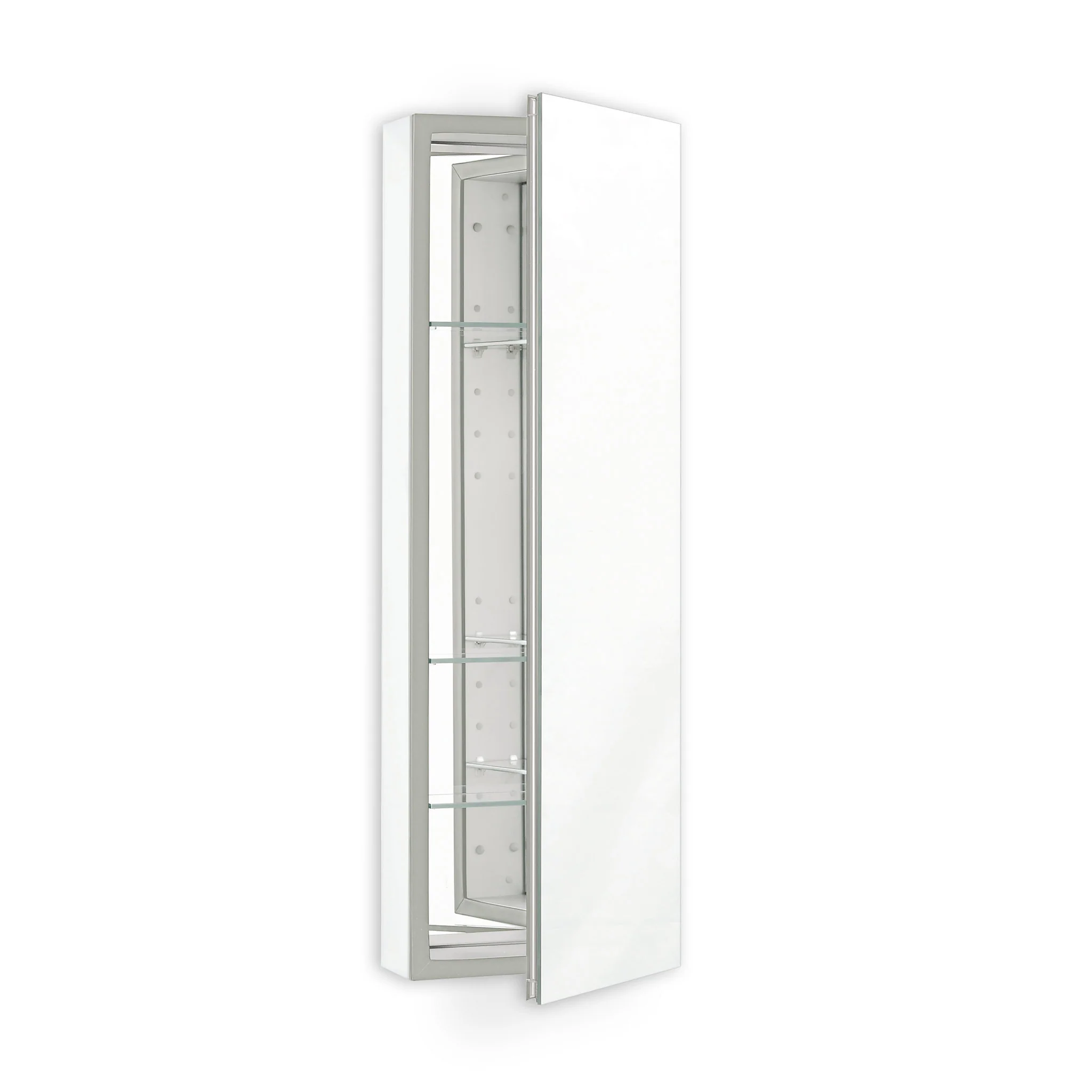 robern PLM2030B PL Series Cabinet, 19-1/4" x 30" x 4", Flat Top, Polished Edge, Non-Handed (Reversible), Black Interior, Non-Electric