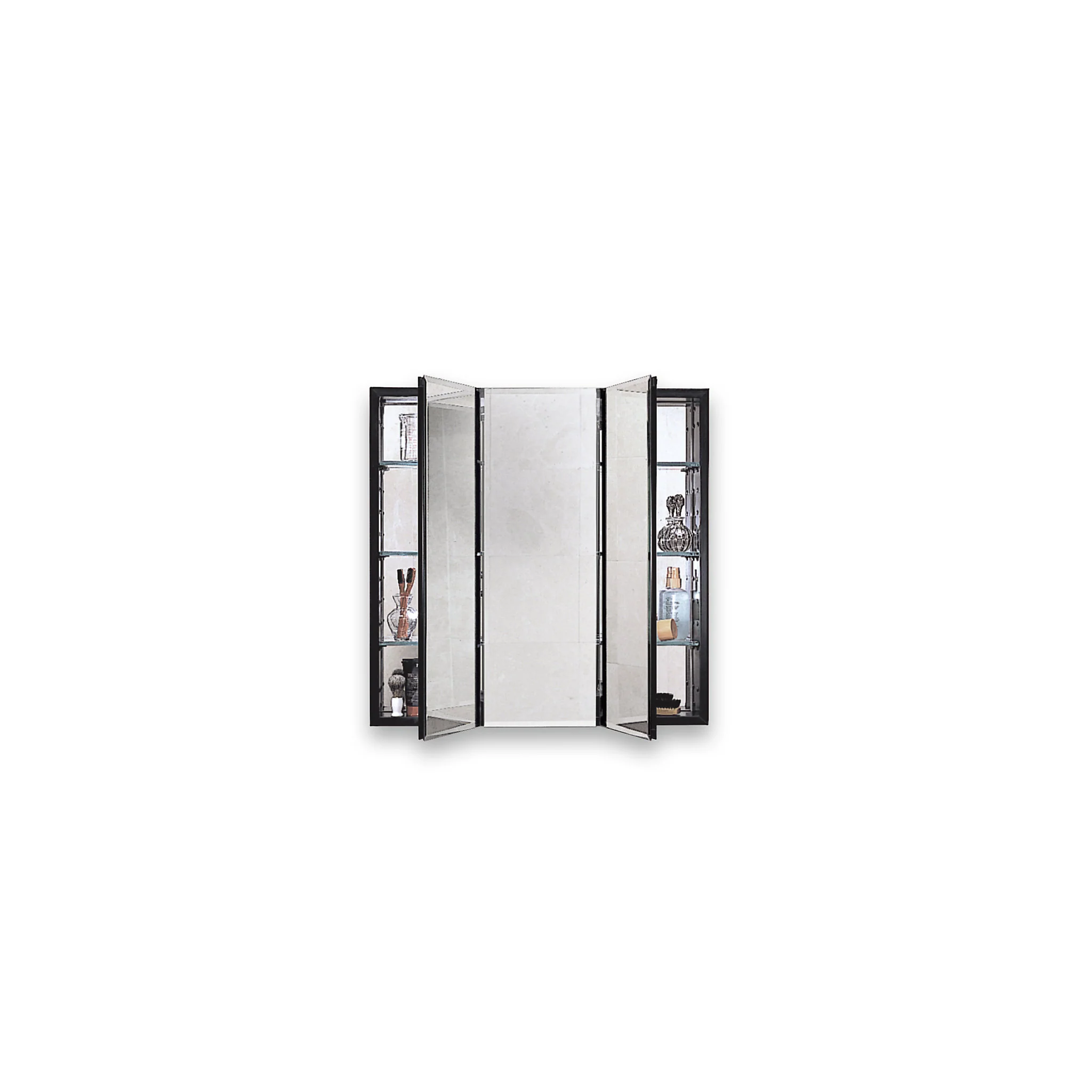 robern PLM3030G PL Series Cabinet, 30" x 30" x 4", Three Door, Bevel Edge, Classic Gray Interior, Non-Electric