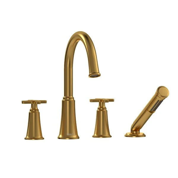 Riobel MMRD12 Momenti 4-Hole Deck Mount Tub Filler with C-Spout - Image 4