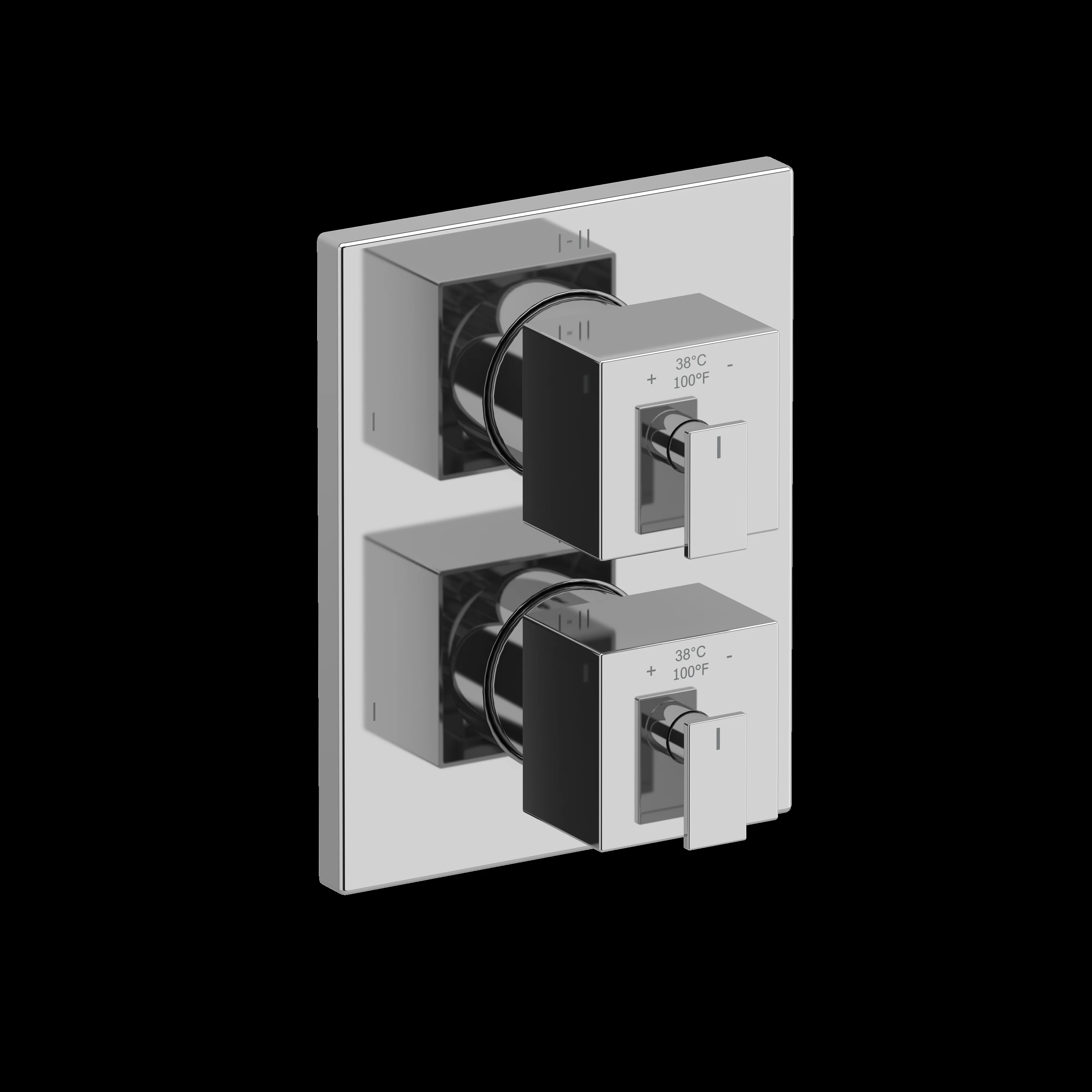 Riobel TUS46 Kubik 3/4" Therm & Pressure Balance Trim with 6 Functions - Image 2