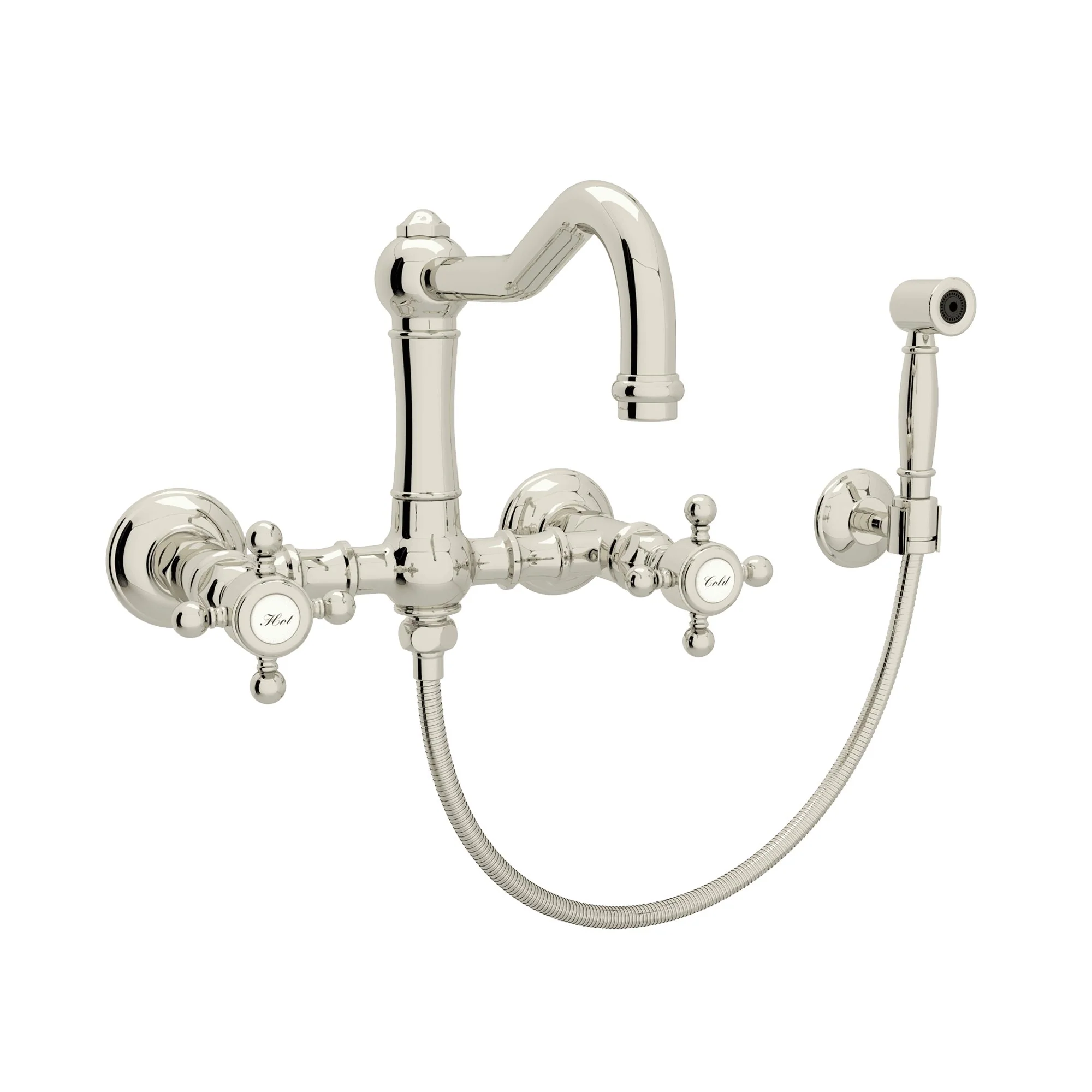 ROHL A1456WS Acqui® Wall Mount Bridge Kitchen Faucet With Sidespray And Column Spout - Image 3