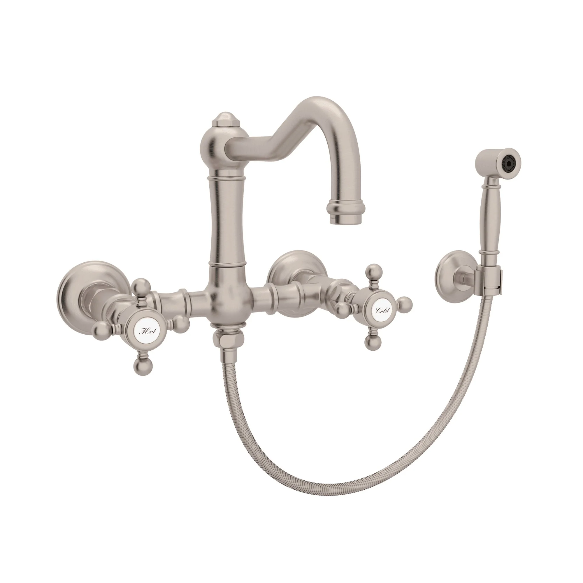 ROHL A1456WS Acqui® Wall Mount Bridge Kitchen Faucet With Sidespray And Column Spout - Image 4