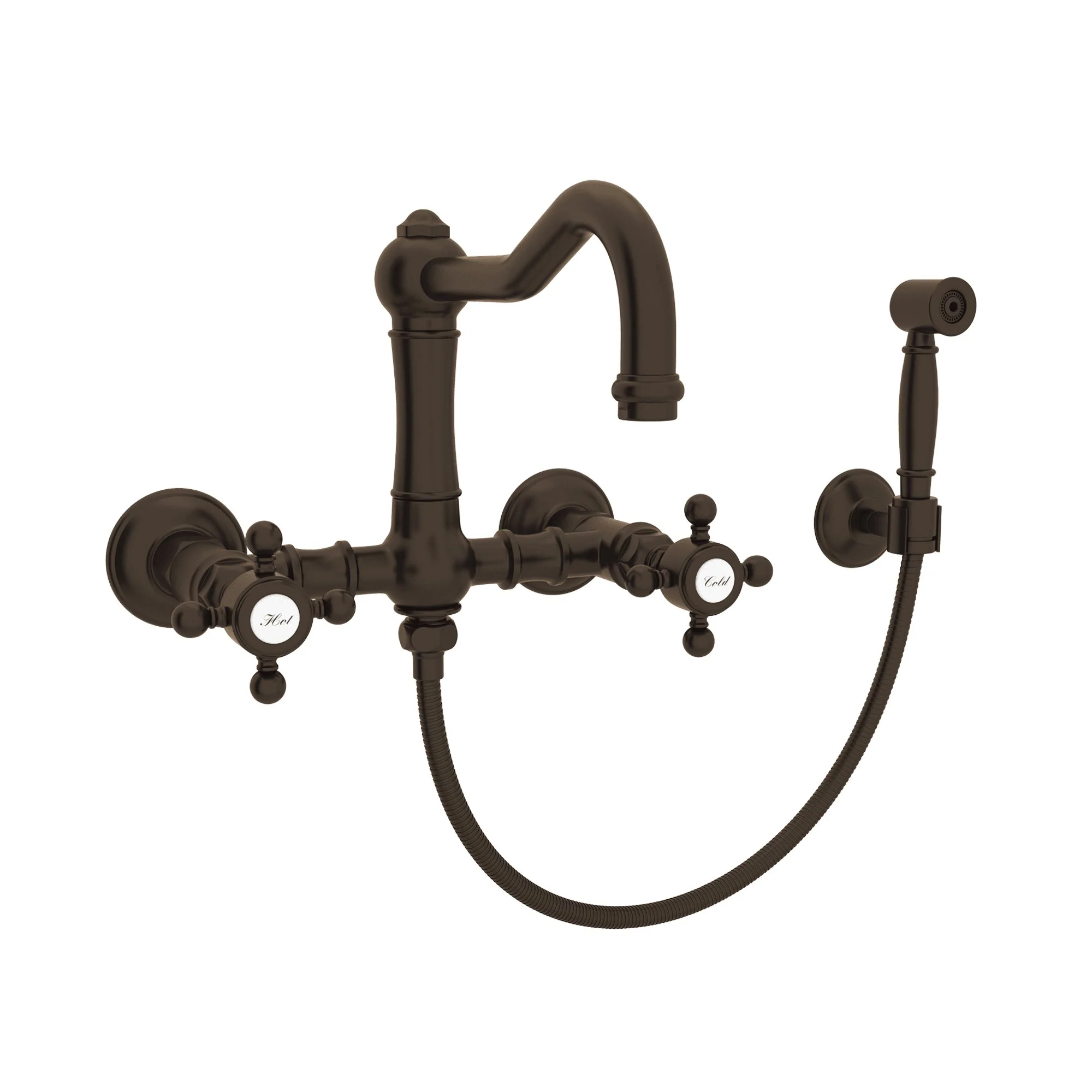 ROHL A1456WS Acqui® Wall Mount Bridge Kitchen Faucet With Sidespray And Column Spout - Image 5
