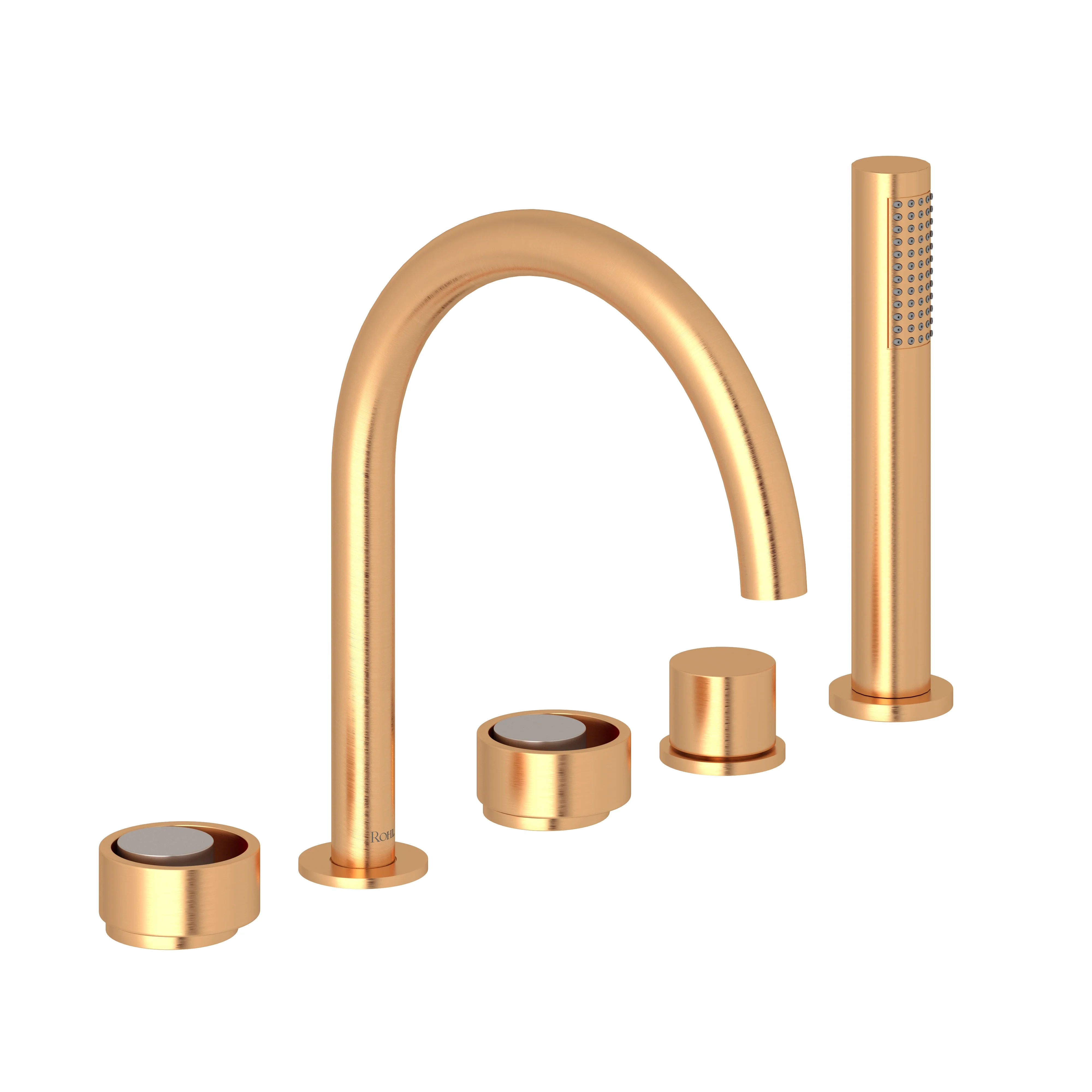 ROHL EC06D5 Eclissi 5-Hole Deck Mount Tub Filler With C-Spout - Image 12