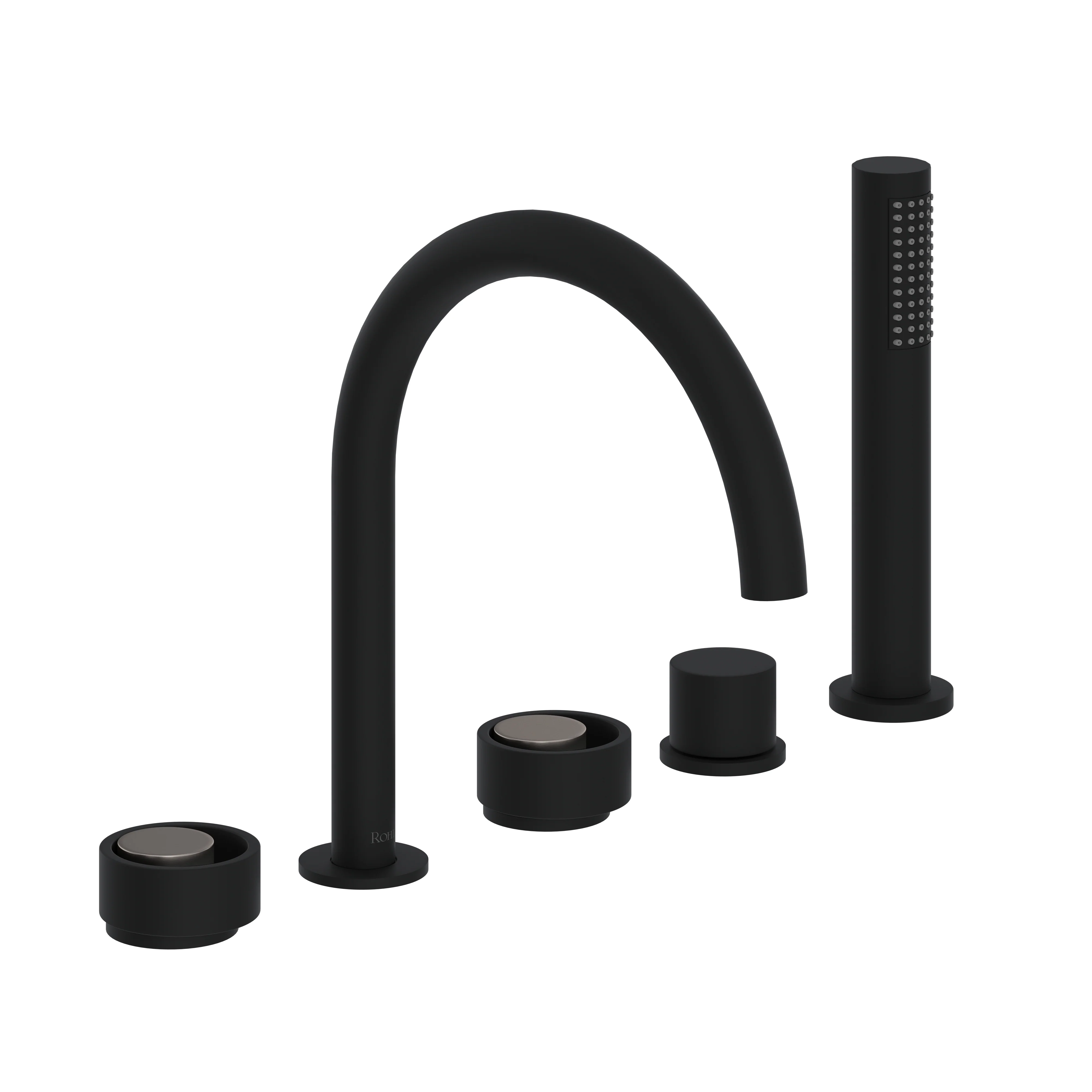 ROHL EC06D5 Eclissi 5-Hole Deck Mount Tub Filler With C-Spout - Image 5