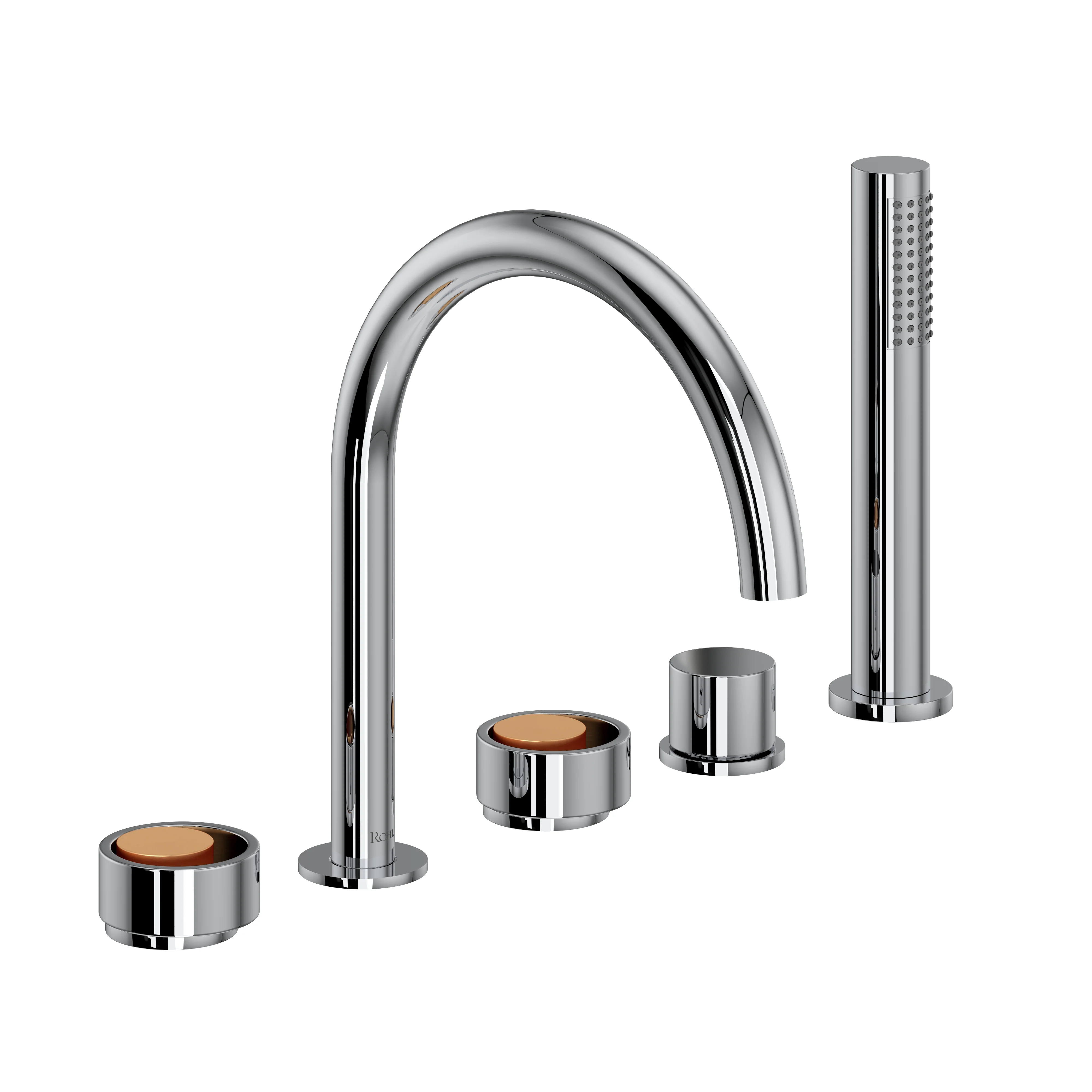 ROHL EC06D5 Eclissi 5-Hole Deck Mount Tub Filler With C-Spout - Image 7
