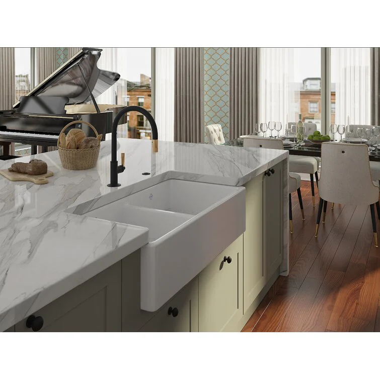 Shaws MS3618 36" Shaker Single Bowl Apron Front Fireclay Kitchen Sink