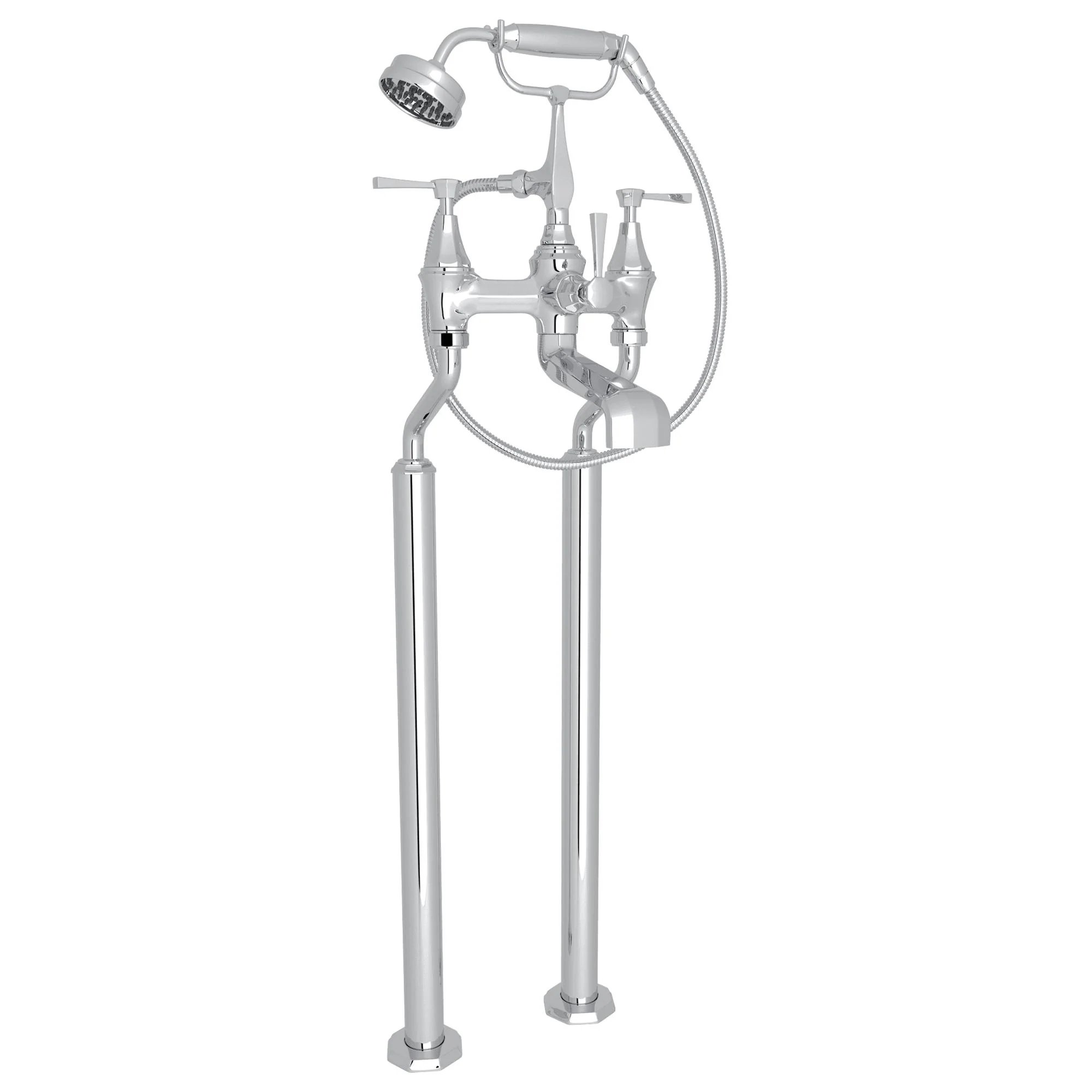 Perrin & Rowe U.3120 Deco Floor Mount Tub Filler