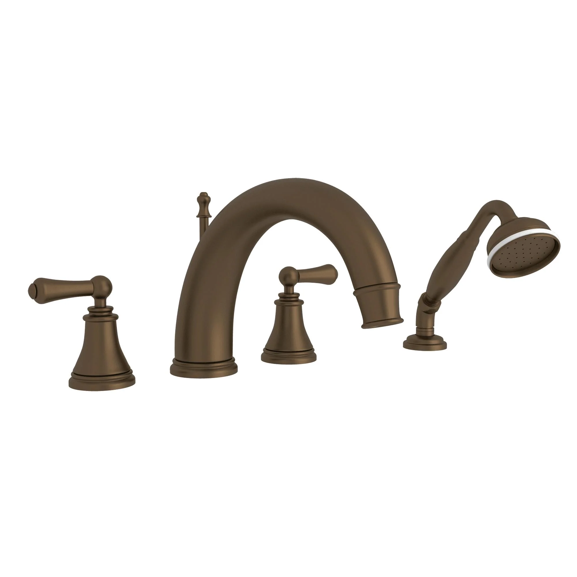 Perrin & Rowe U.3648 Georgian Era 4-Hole Deck Mount Tub Filler with C-Spout - Image 2
