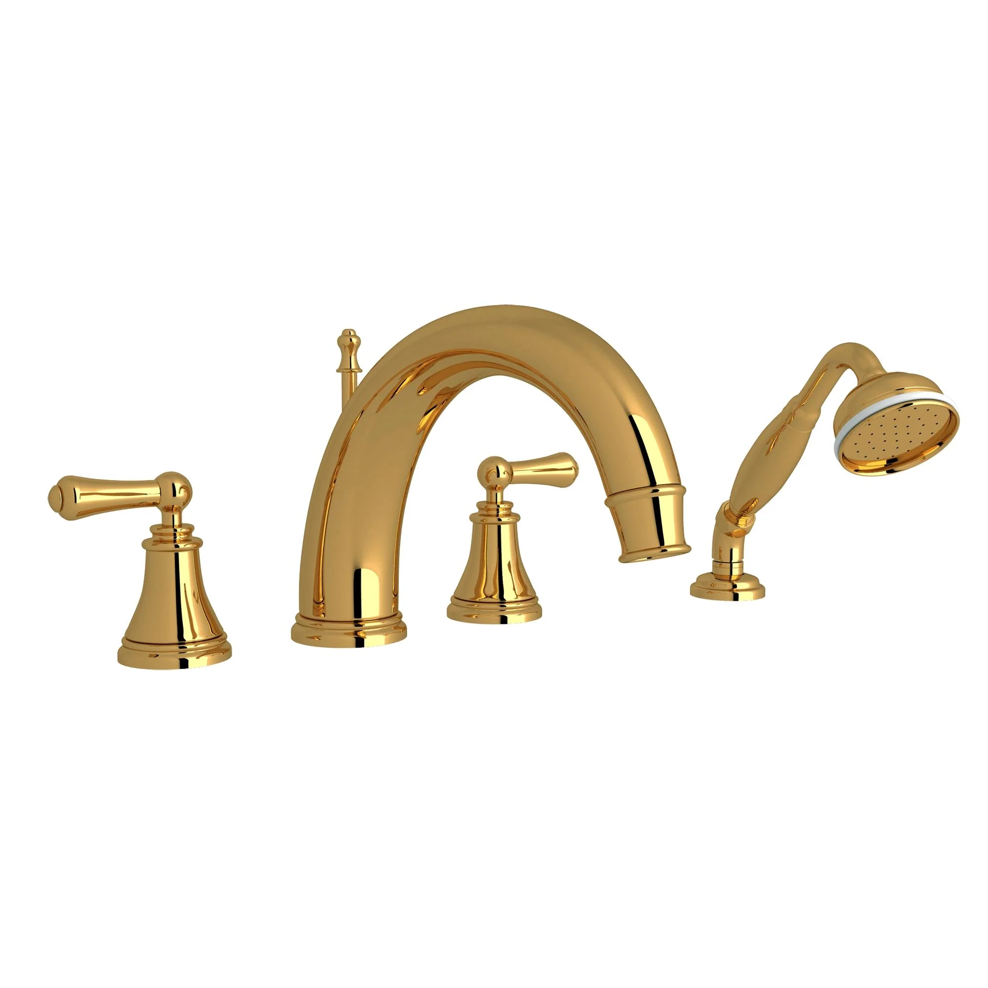 Perrin & Rowe U.3648 Georgian Era 4-Hole Deck Mount Tub Filler with C-Spout - Image 6