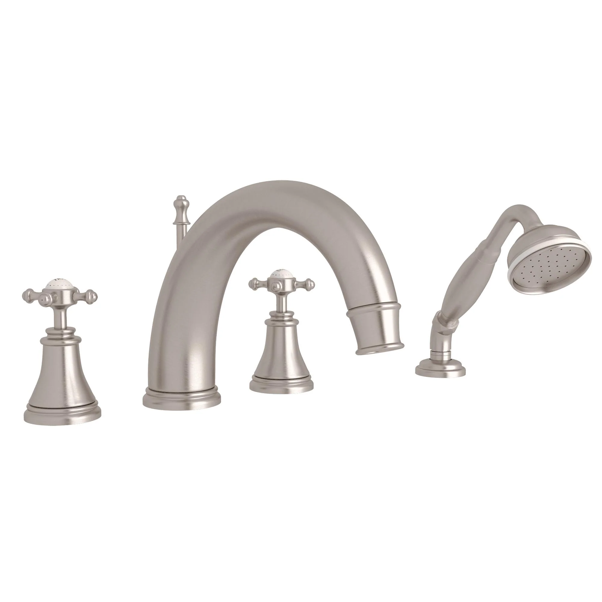 Perrin & Rowe U.3649 Georgian Era 4-Hole Deck Mount Tub Filler with C-Spout - Image 5