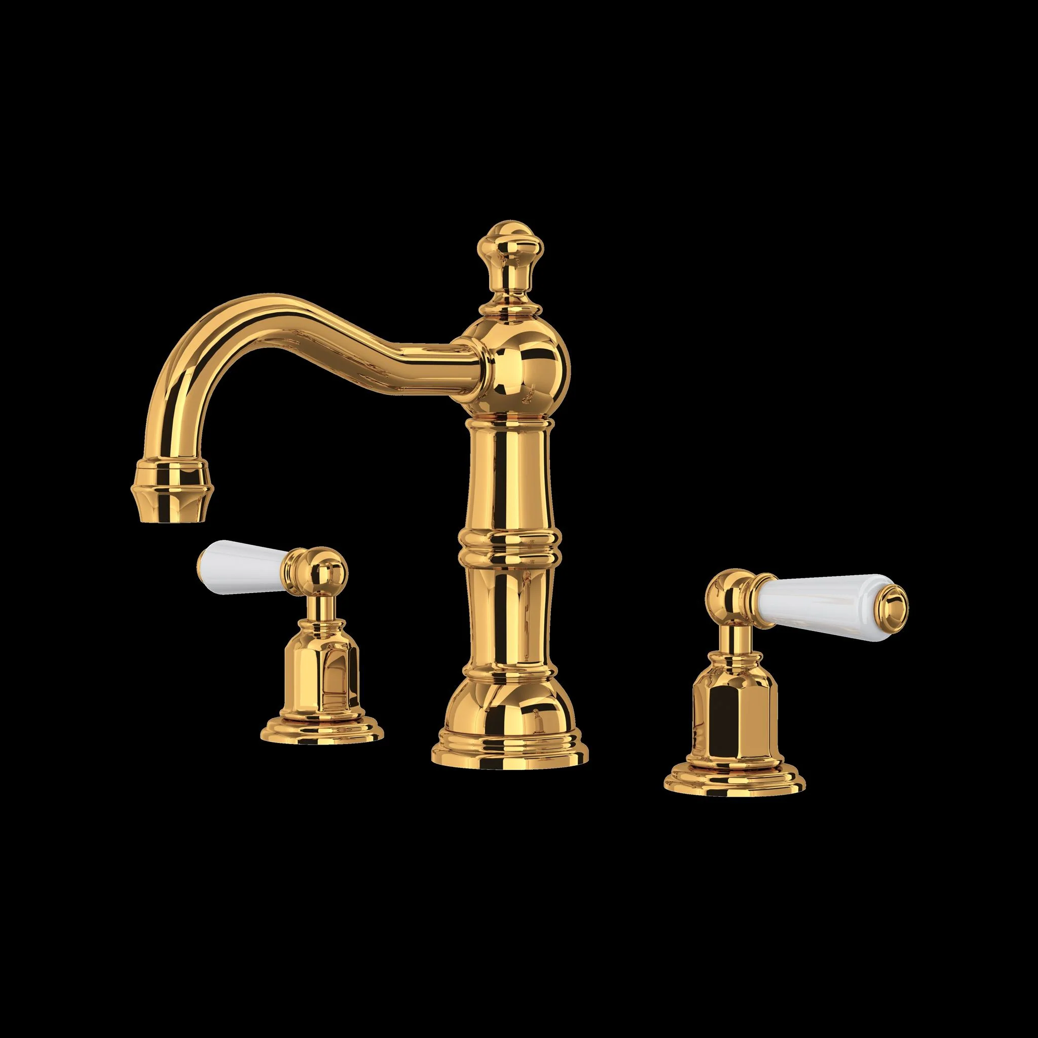 Perrin & Rowe U.3720 Edwardian Widespread Lavatory Faucet With Column Spout - Image 3