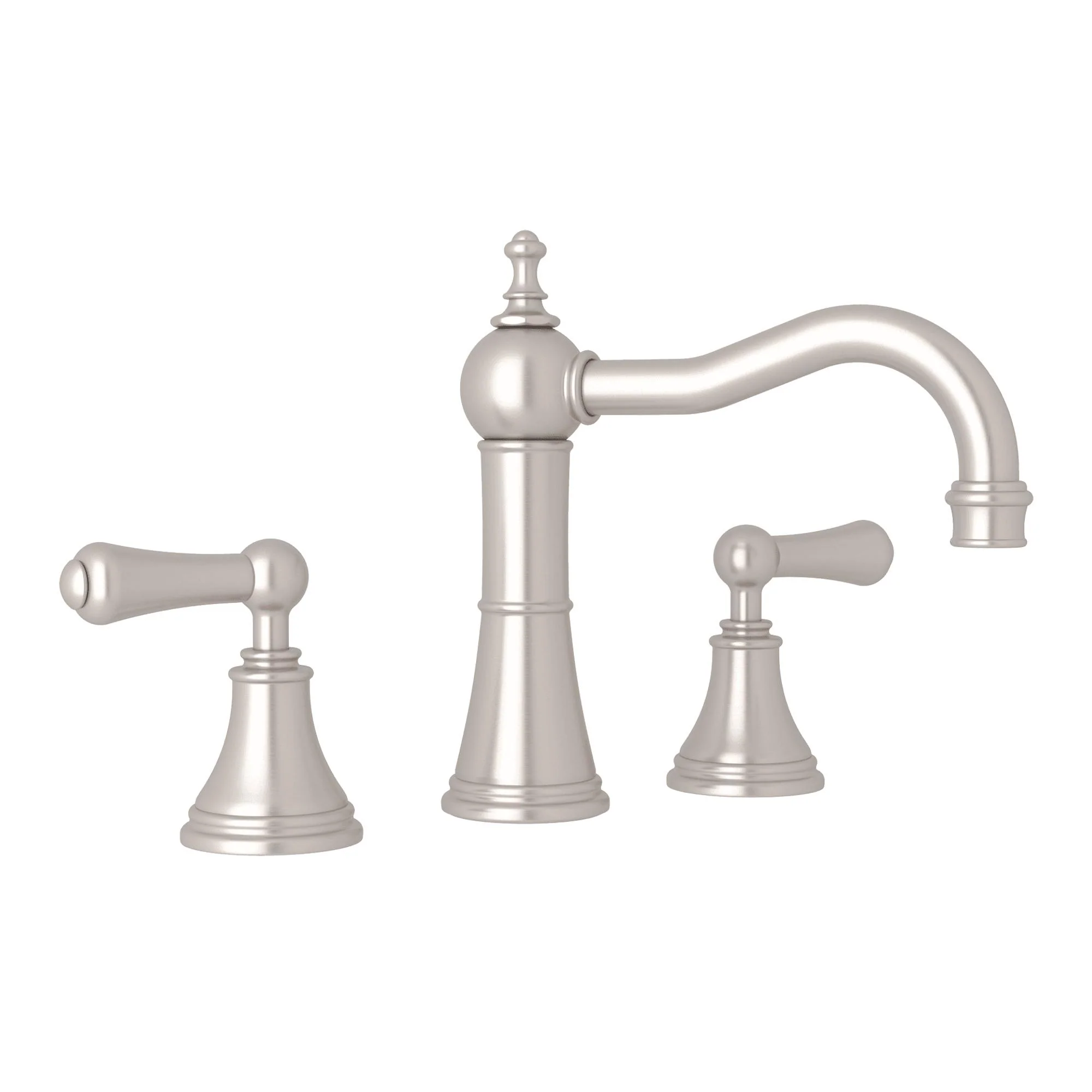 Perrin & Rowe U.3723 Georgian Era Widespread Lavatory Faucet With Column Spout - Image 5