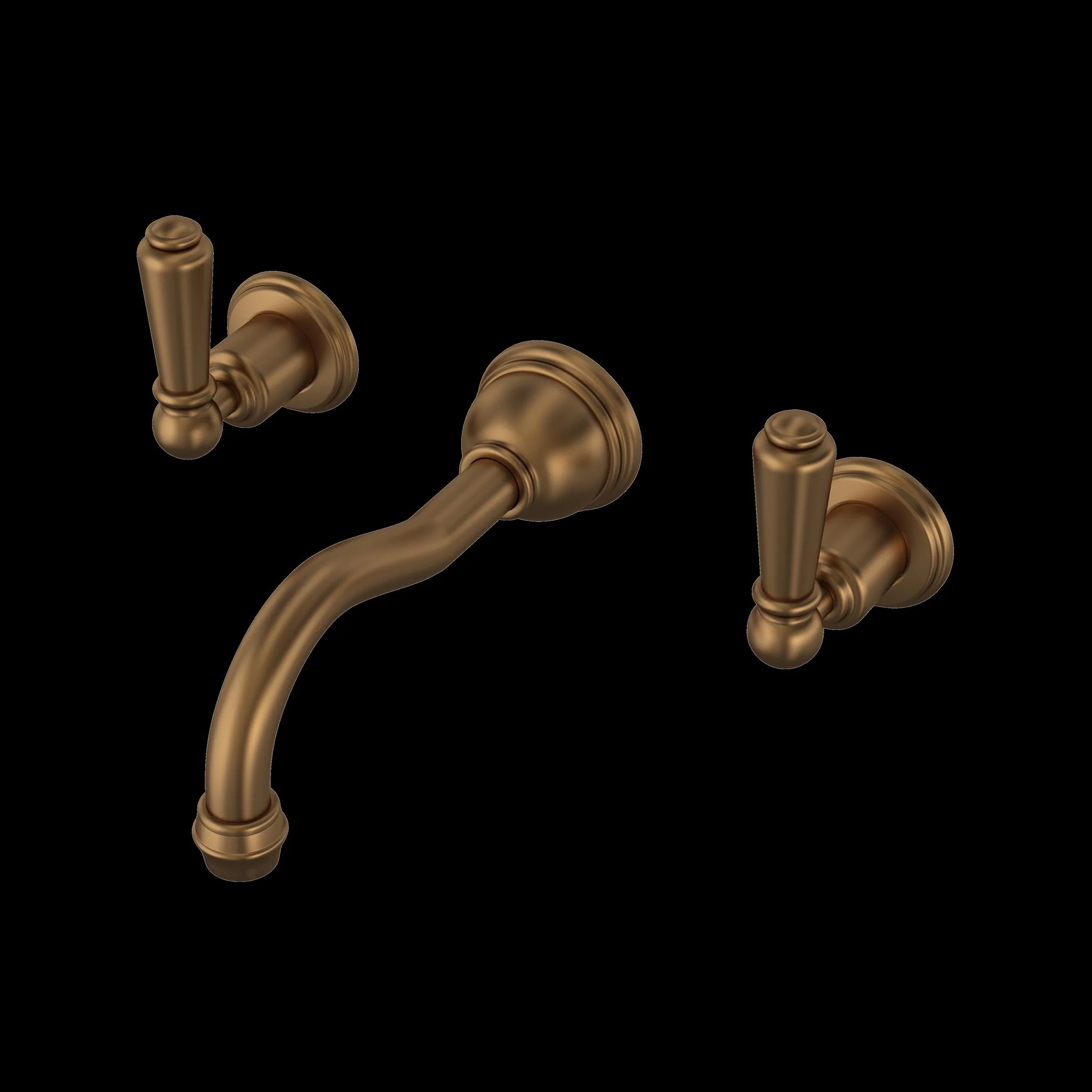Perrin & Rowe U.3790 Edwardian Wall Mount Lavatory Faucet With Column Spout - Image 2