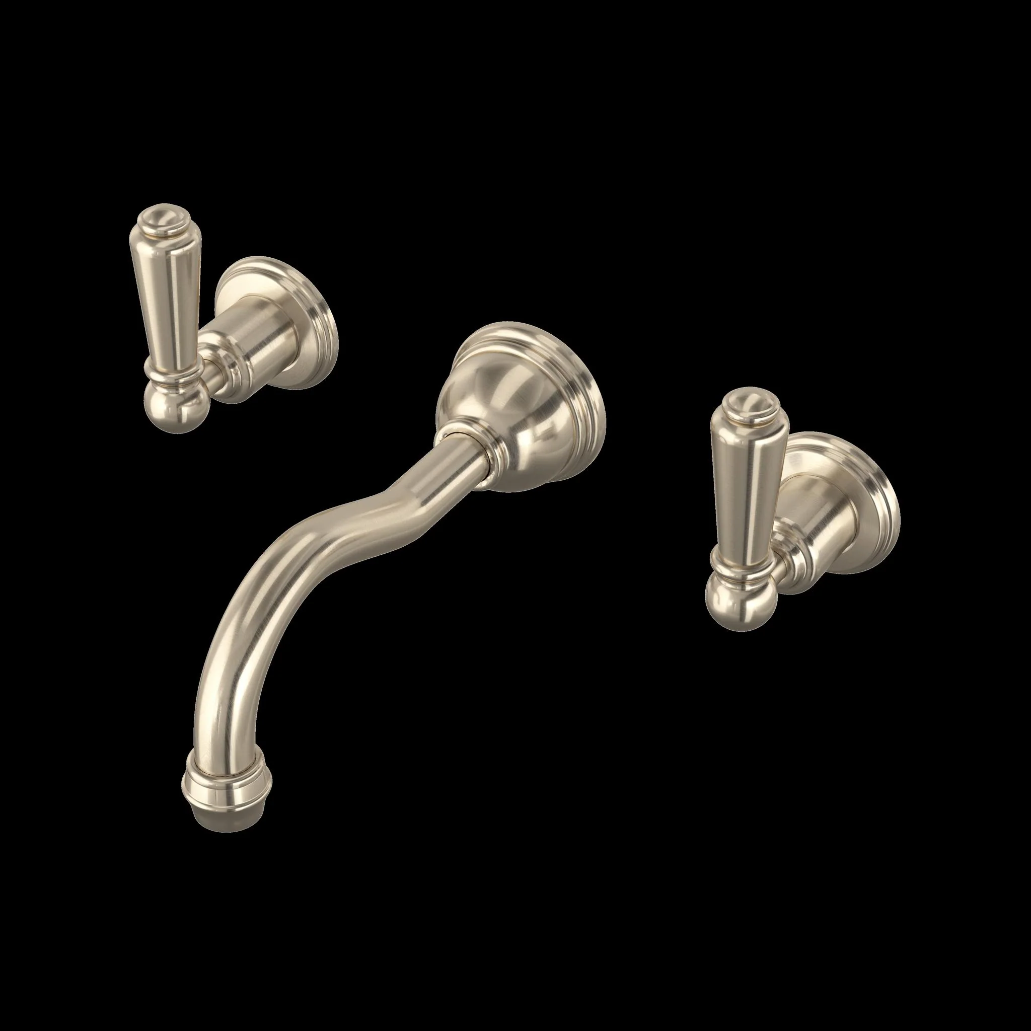 Perrin & Rowe U.3790 Edwardian Wall Mount Lavatory Faucet With Column Spout - Image 5