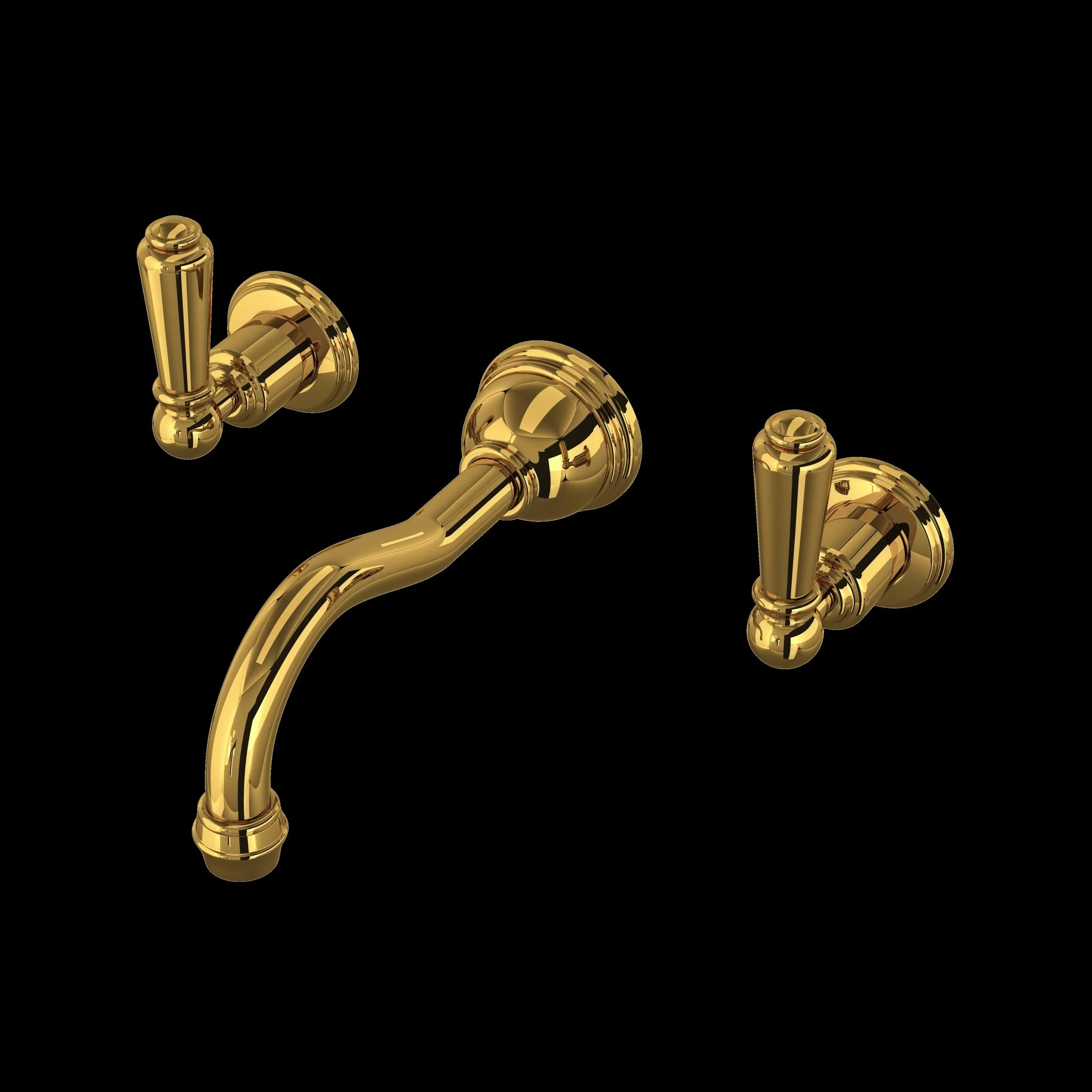 Perrin & Rowe U.3790 Edwardian Wall Mount Lavatory Faucet With Column Spout - Image 6