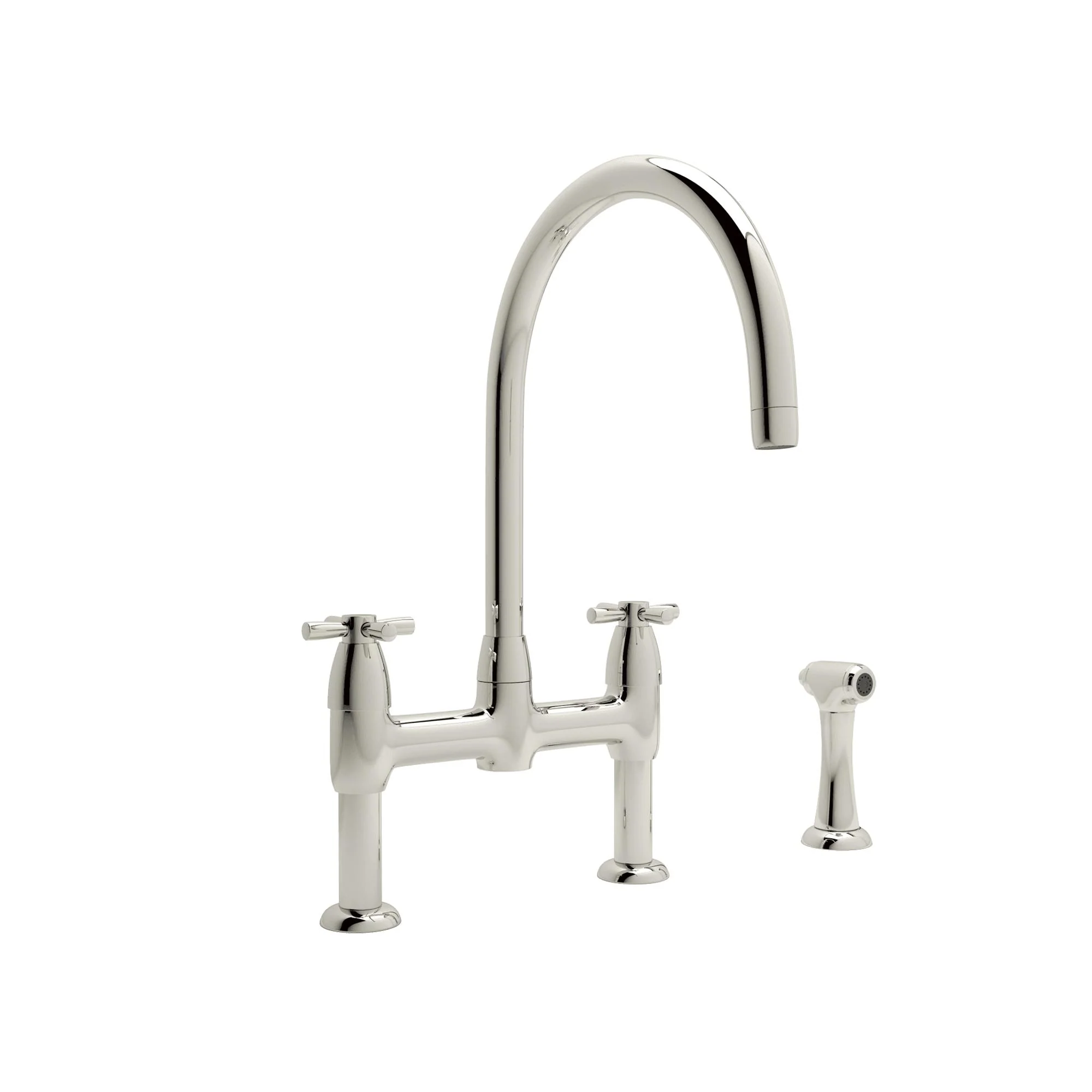 Perrin & Rowe U.4272 Holborn Bridge Kitchen Faucet with C-Spout and Side Spray - Image 3
