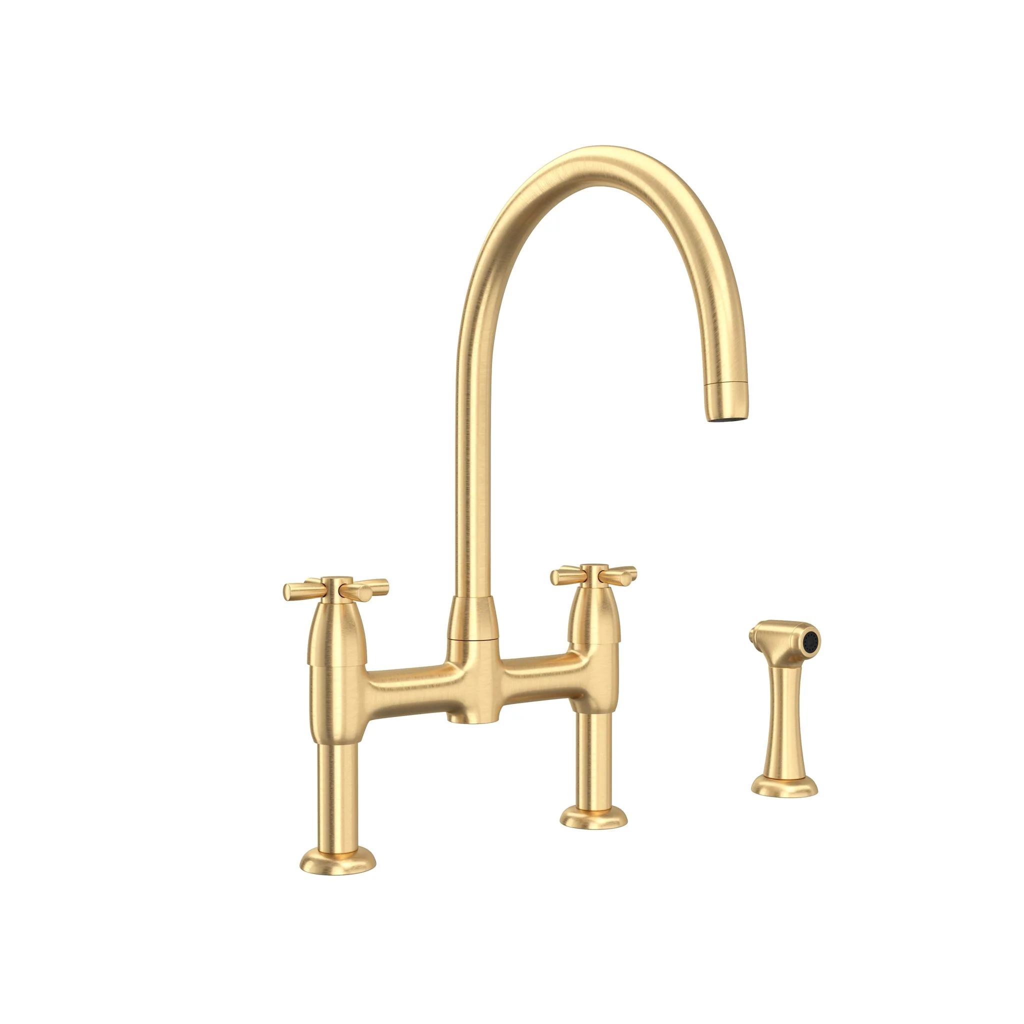 Perrin & Rowe U.4272 Holborn Bridge Kitchen Faucet with C-Spout and Side Spray - Image 4