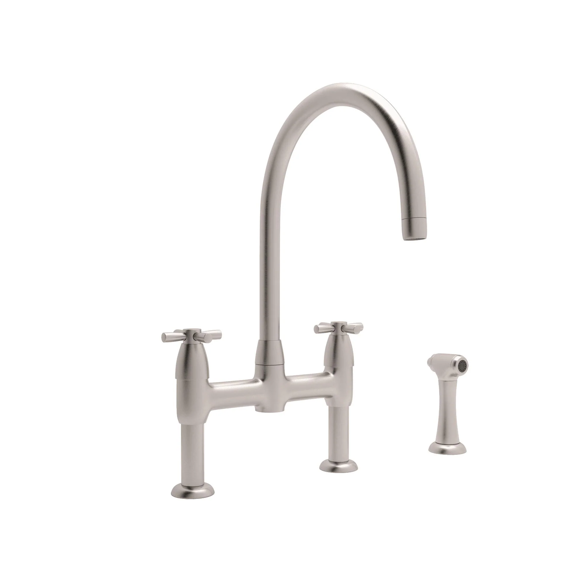 Perrin & Rowe U.4272 Holborn Bridge Kitchen Faucet with C-Spout and Side Spray - Image 5
