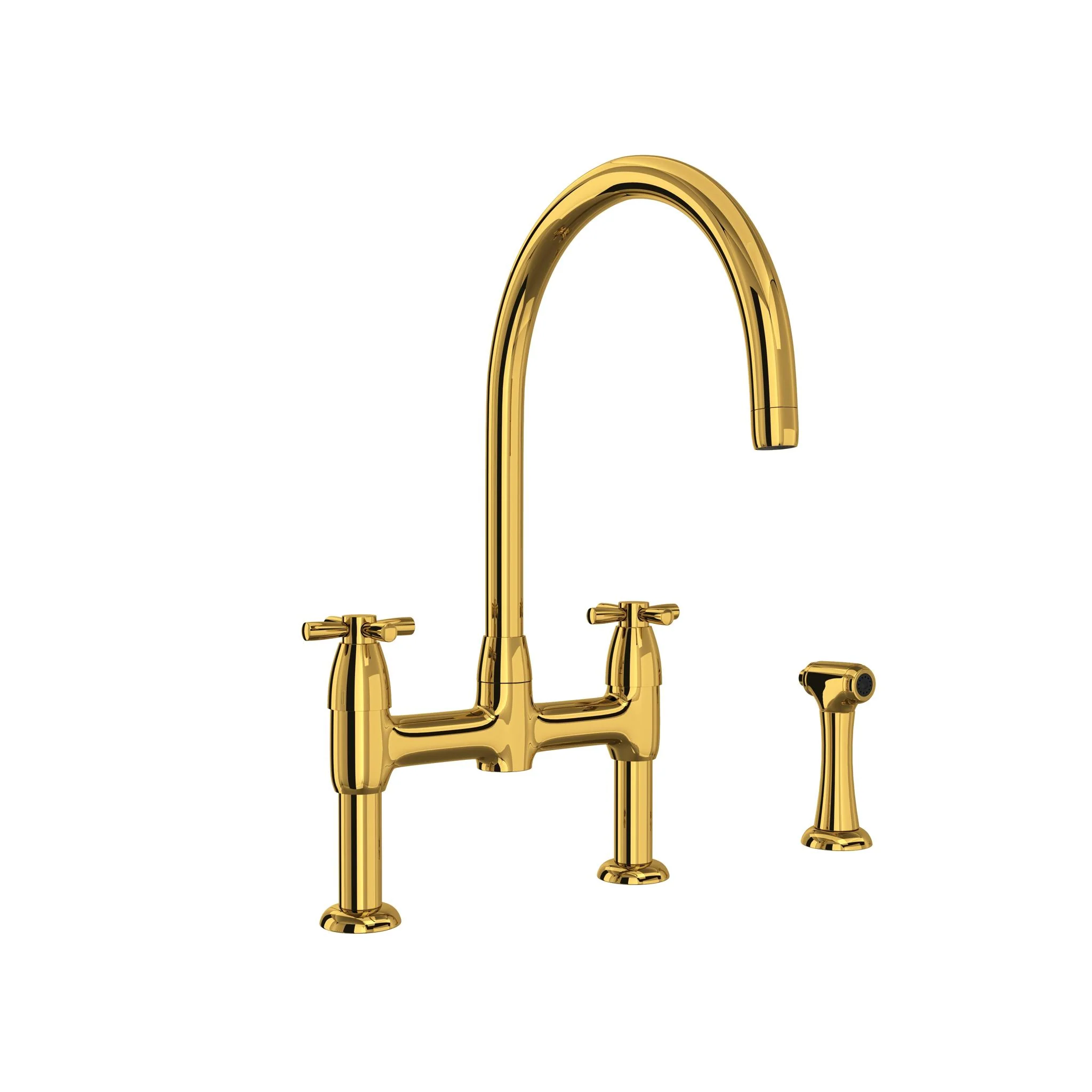 Perrin & Rowe U.4272 Holborn Bridge Kitchen Faucet with C-Spout and Side Spray - Image 6