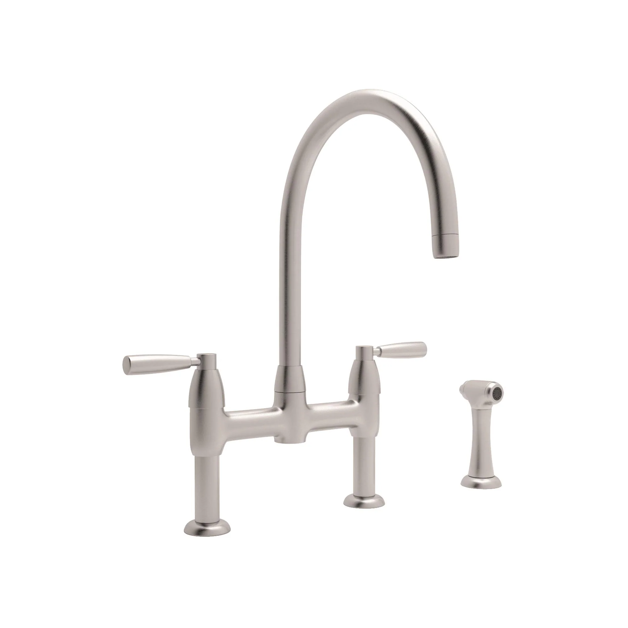 Perrin & Rowe U.4273 Holborn Bridge Kitchen Faucet with C-Spout and Side Spray - Image 5