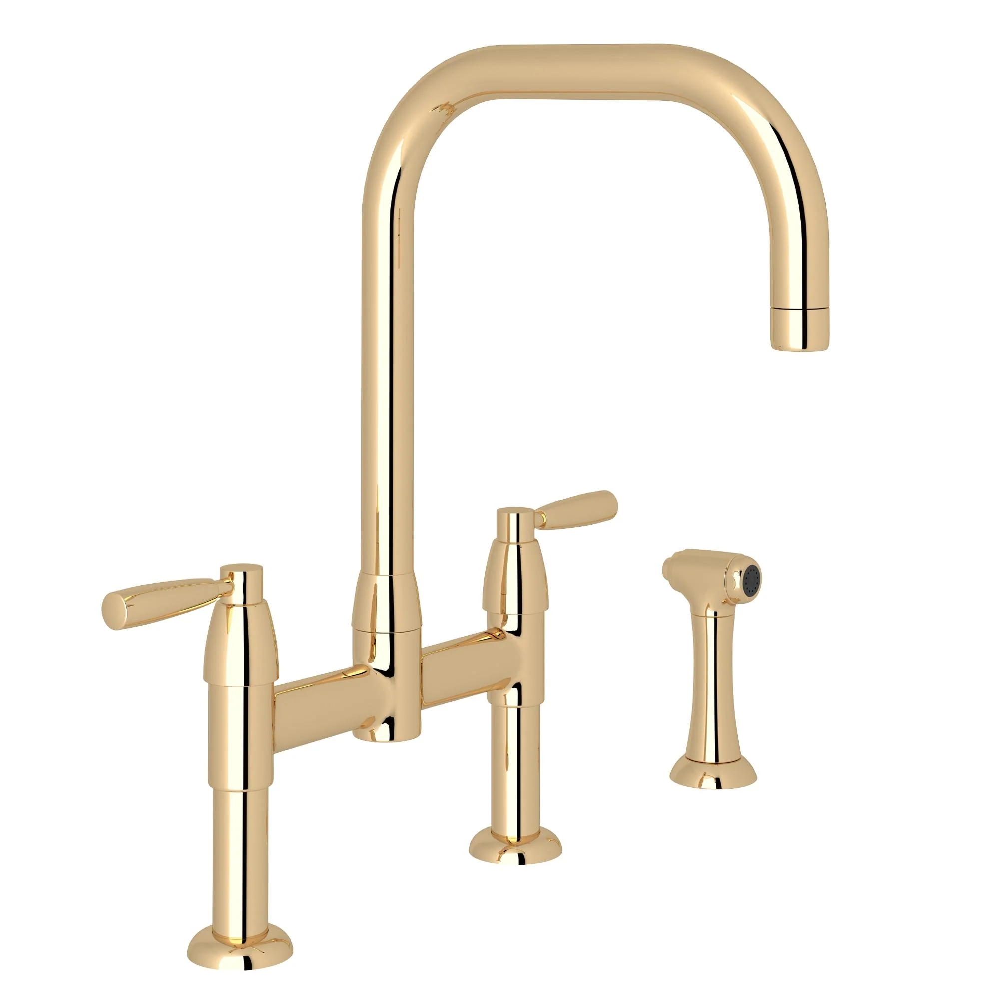 Perrin & Rowe U.4279 Holborn Bridge Kitchen Faucet with U-Spout and Side Spray - Image 3