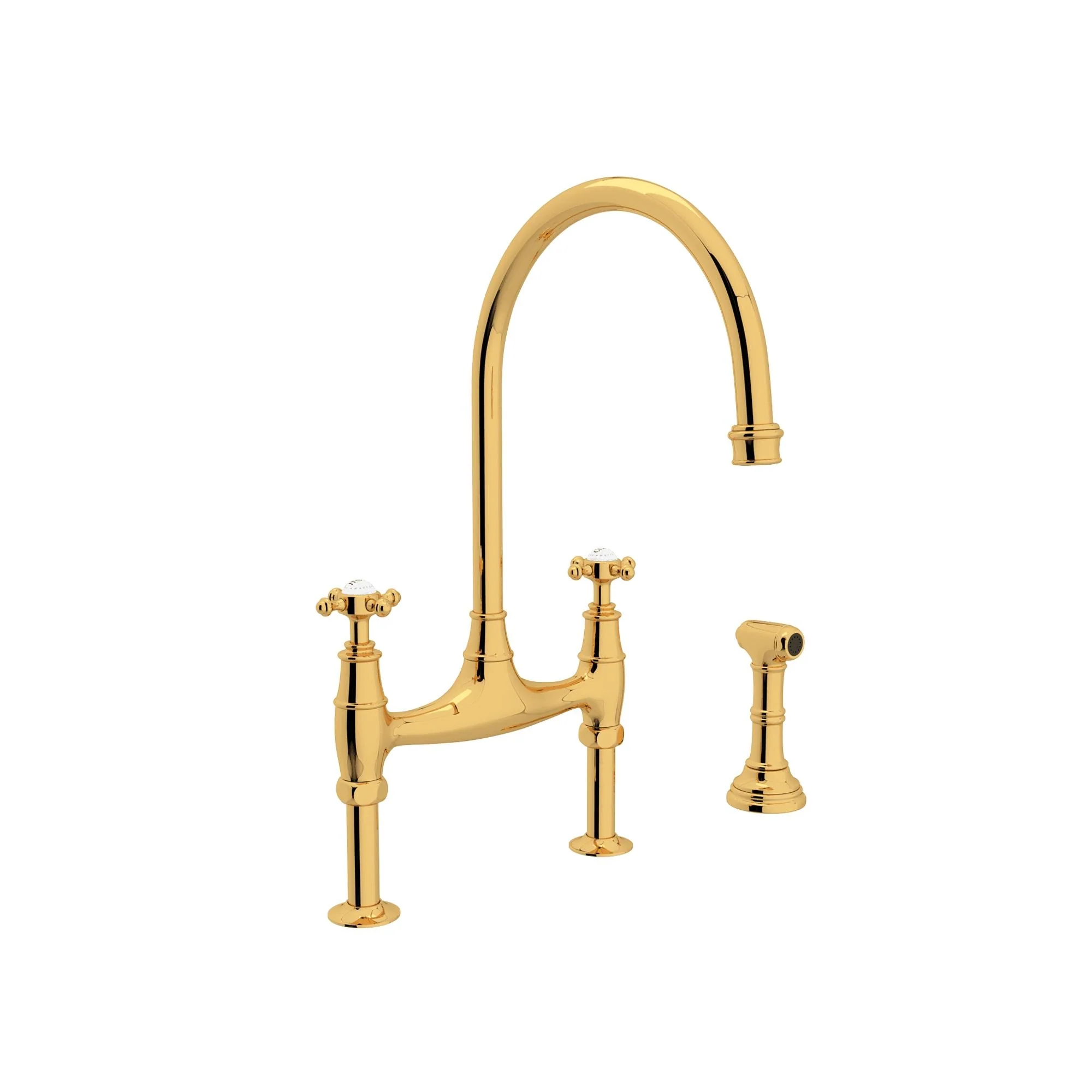 Perrin & Rowe U.4718 Georgian Era Bridge Kitchen Faucet With Side Spray - Image 3