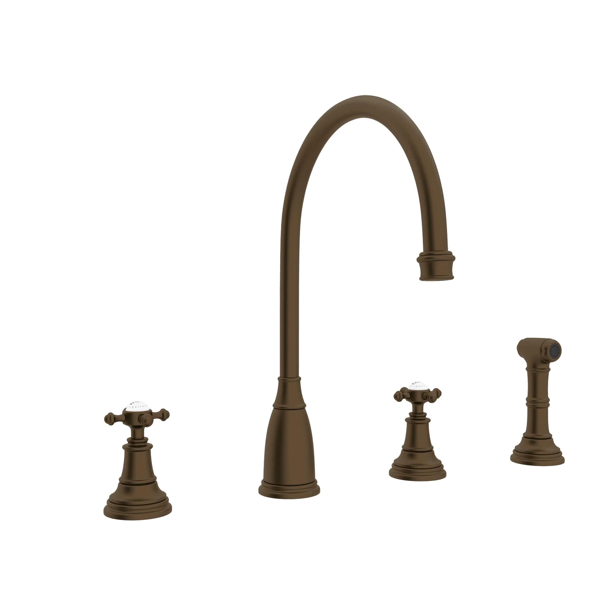 Perrin & Rowe U.4735 Georgian Era Two Handle Kitchen Faucet With Side Spray - Image 2