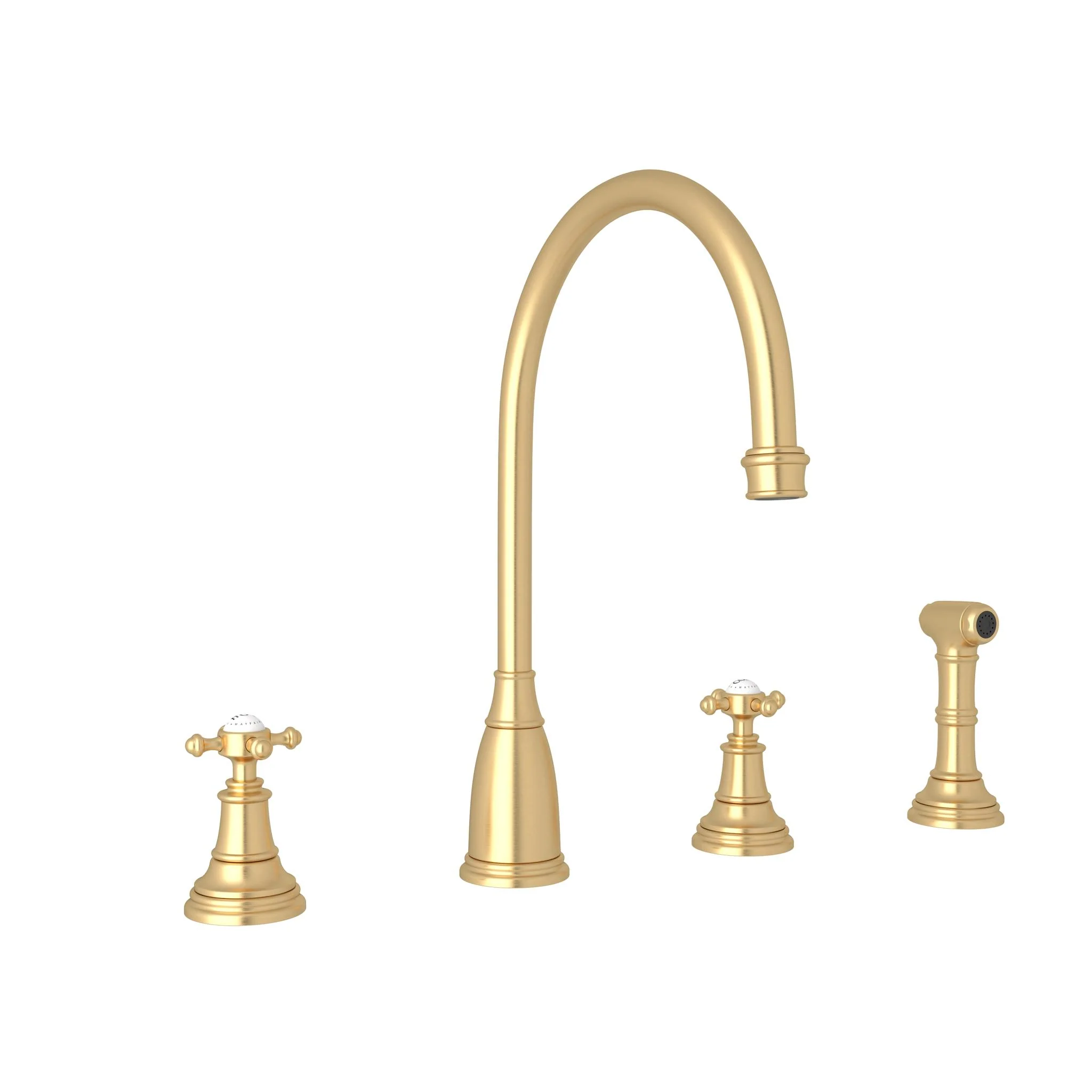 Perrin & Rowe U.4735 Georgian Era Two Handle Kitchen Faucet With Side Spray - Image 5