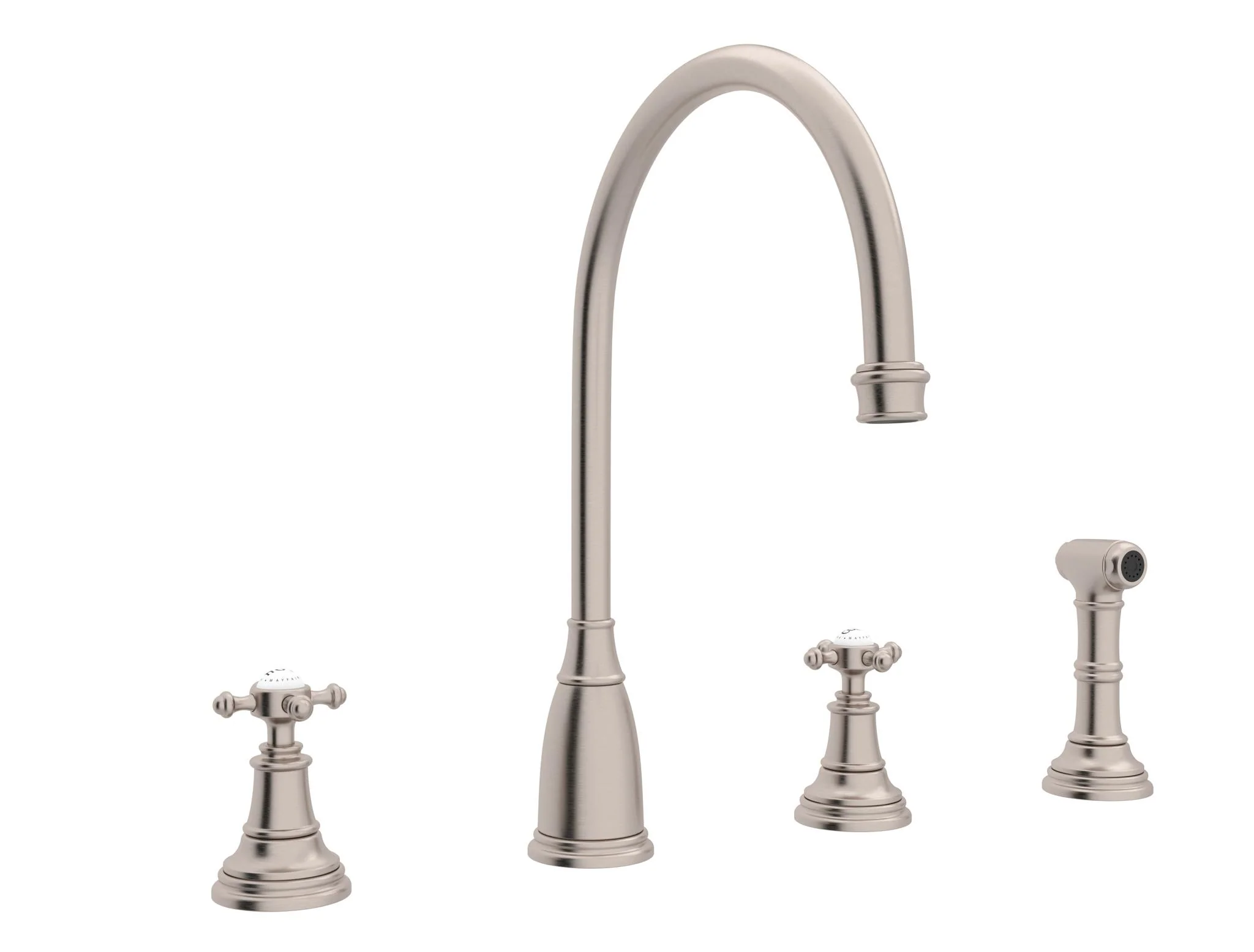 Perrin & Rowe U.4735 Georgian Era Two Handle Kitchen Faucet With Side Spray - Image 6