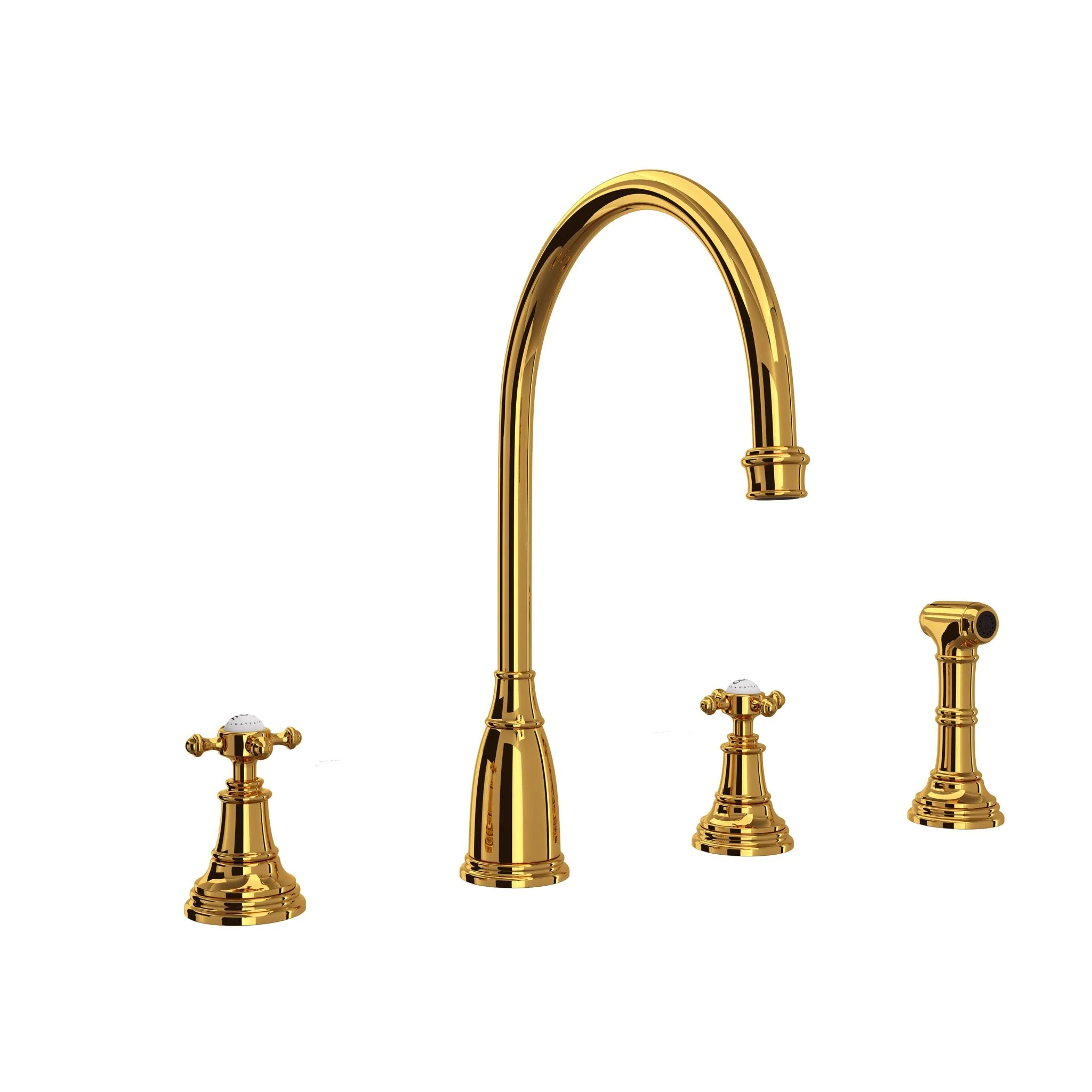 Perrin & Rowe U.4735 Georgian Era Two Handle Kitchen Faucet With Side Spray - Image 7