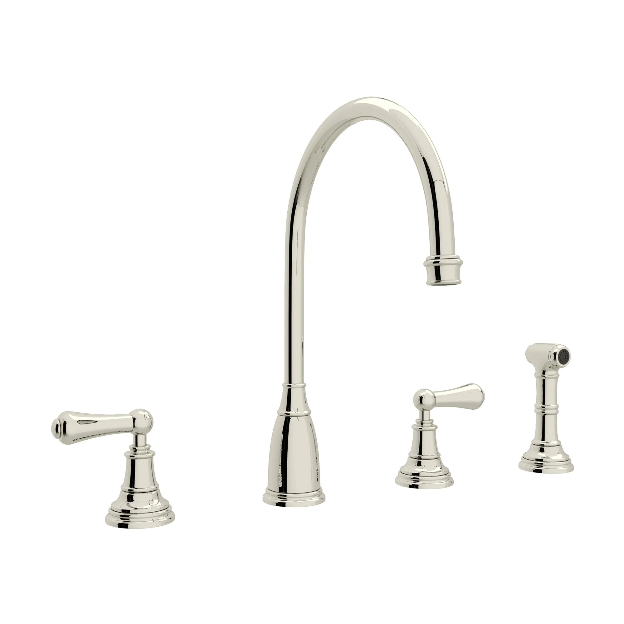 Perrin & Rowe U.4736 Georgian Era Two Handle Kitchen Faucet With Side Spray - Image 4