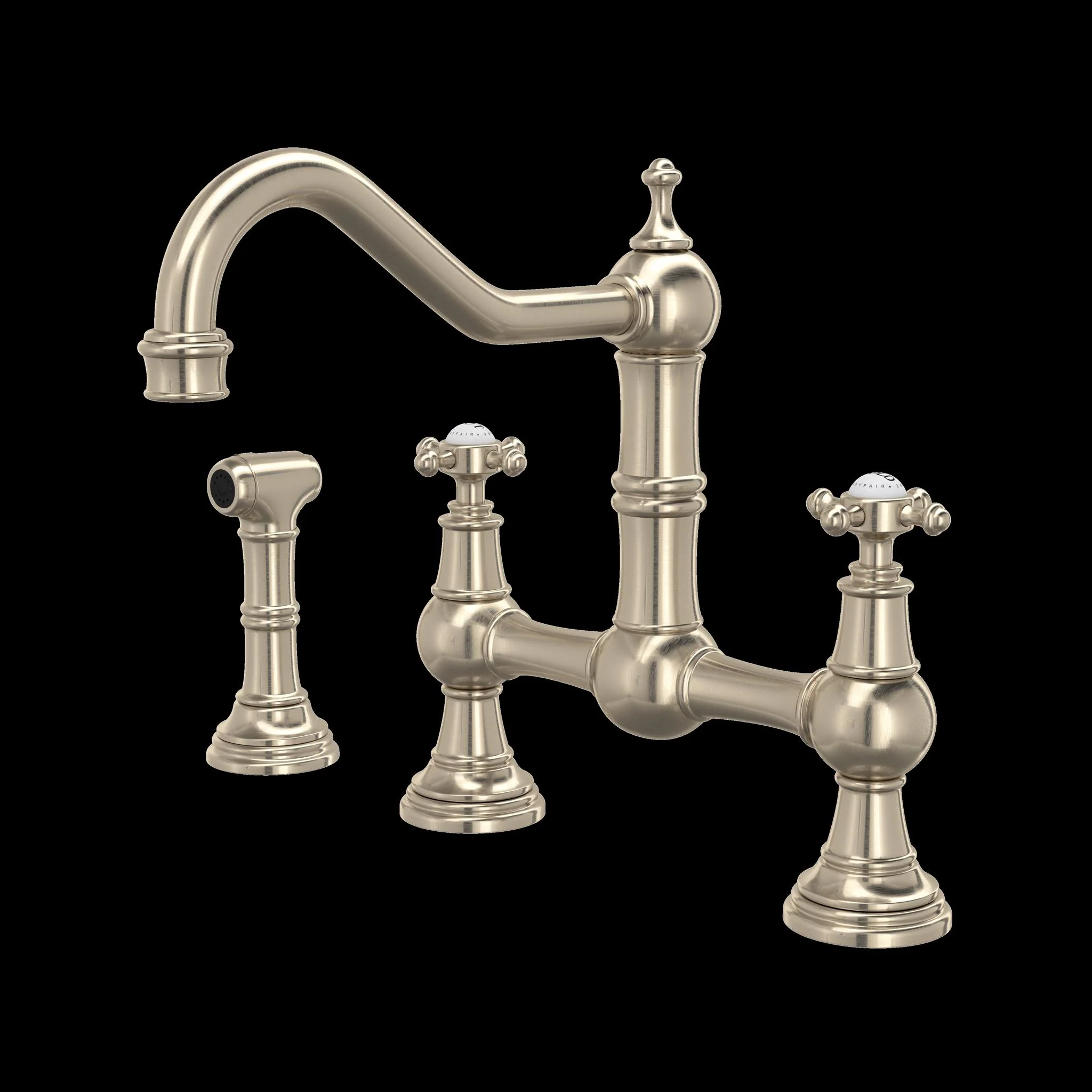 Perrin & Rowe U.4755 Edwardian Bridge Kitchen Faucet With Side Spray - Image 6
